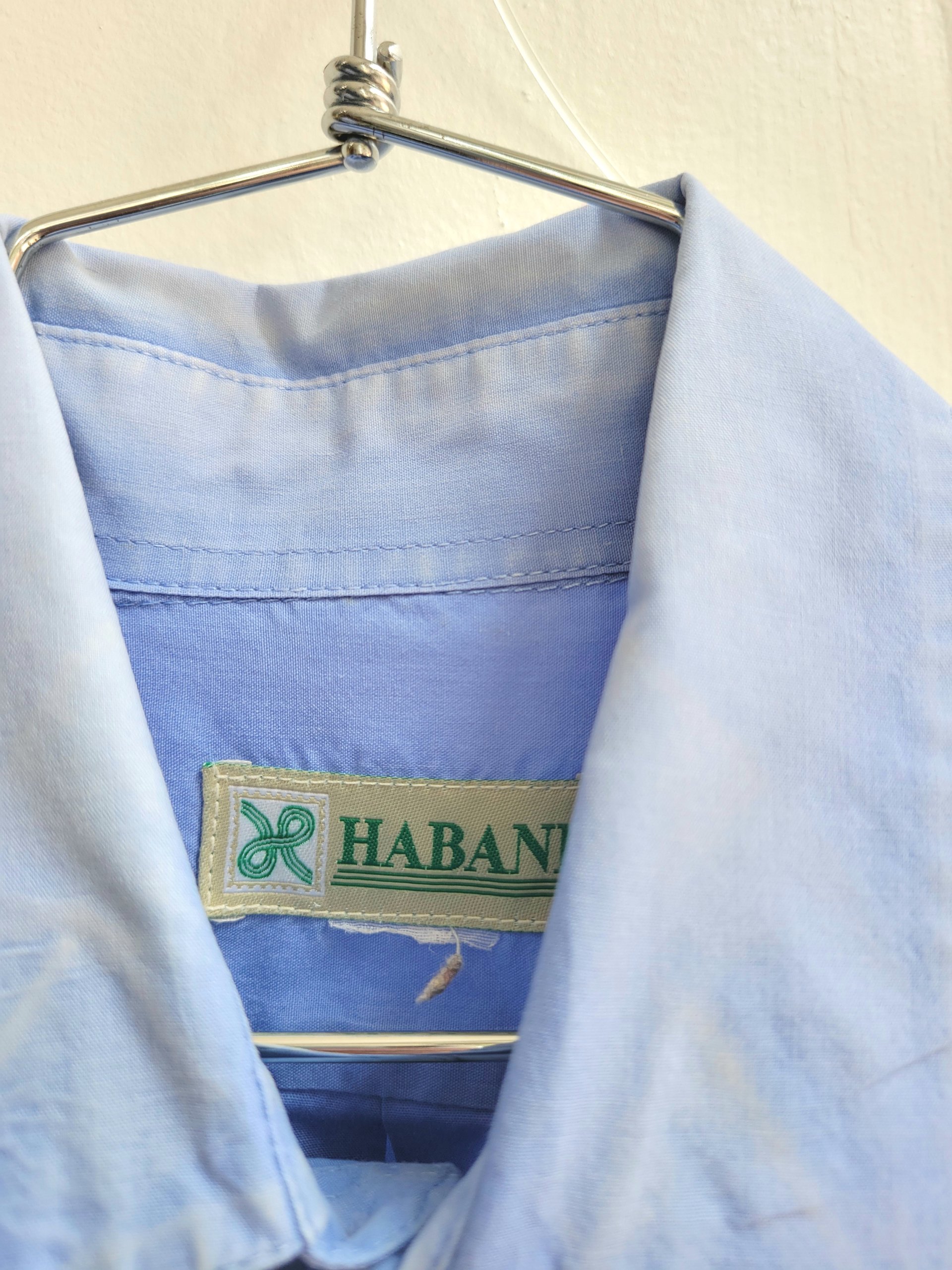 1980 Haband light blue button up shirt, large