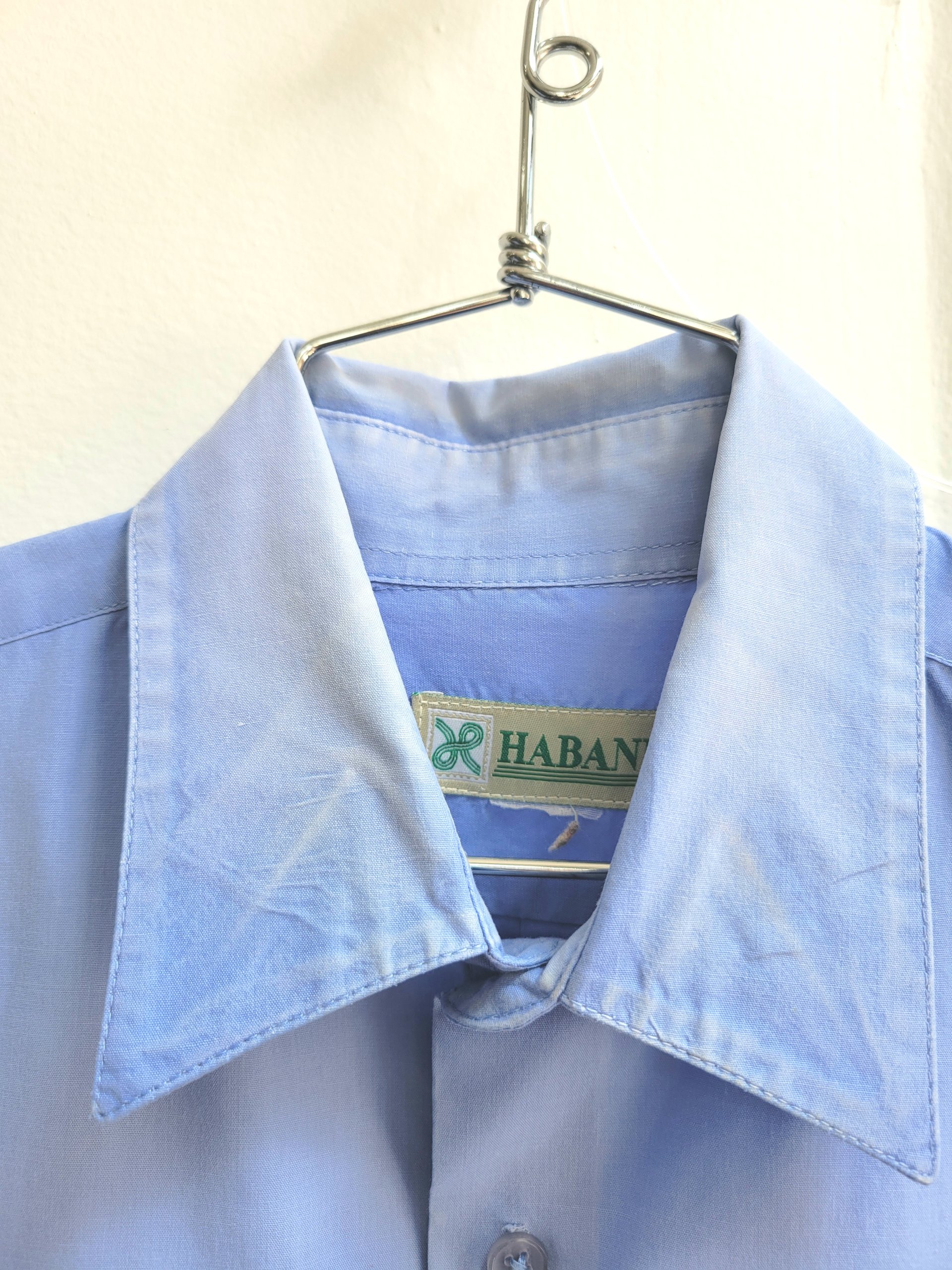 1980 Haband light blue button up shirt, large