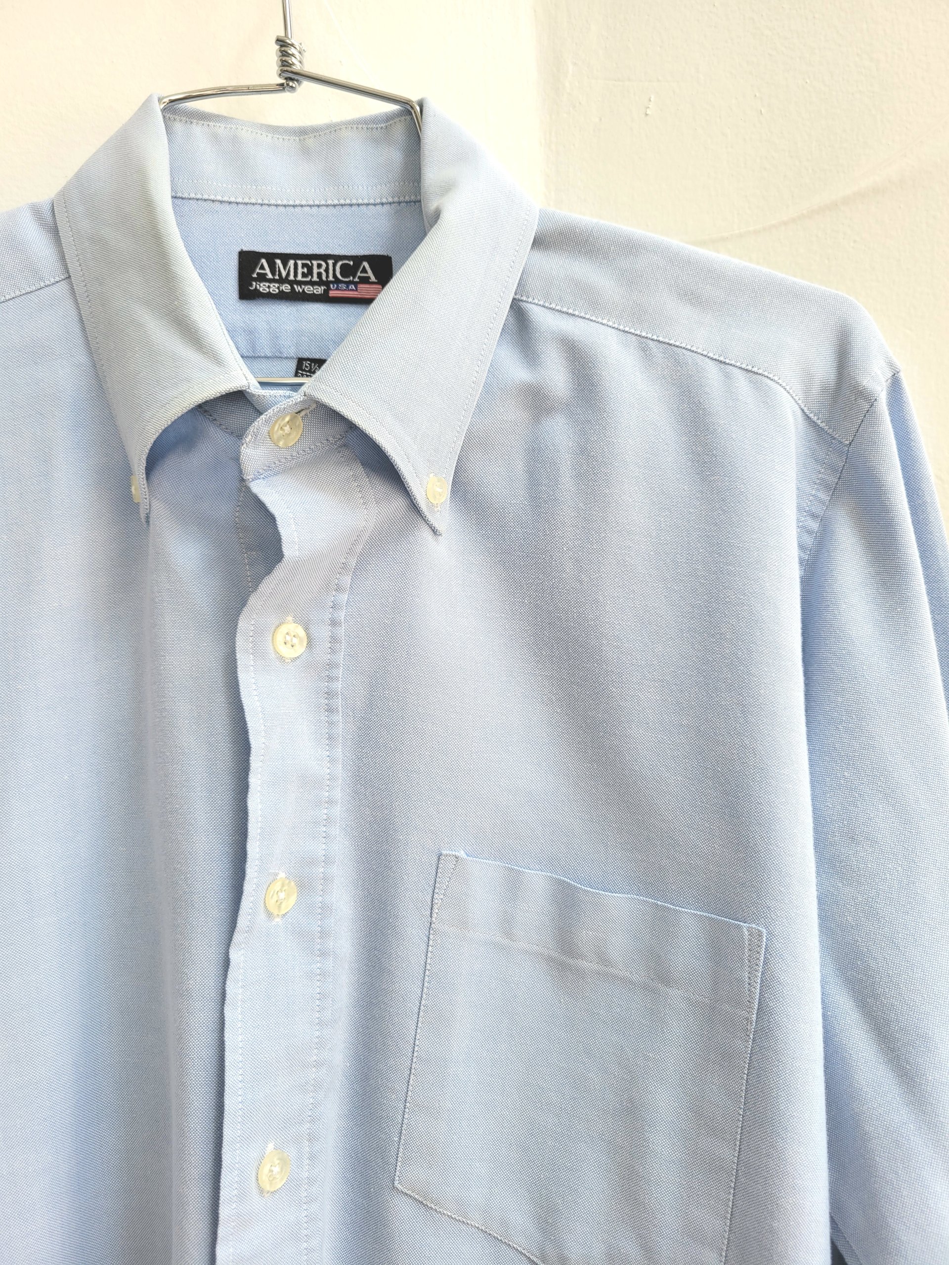 1990 Jiggie Wear blue oxford button up shirt, medium