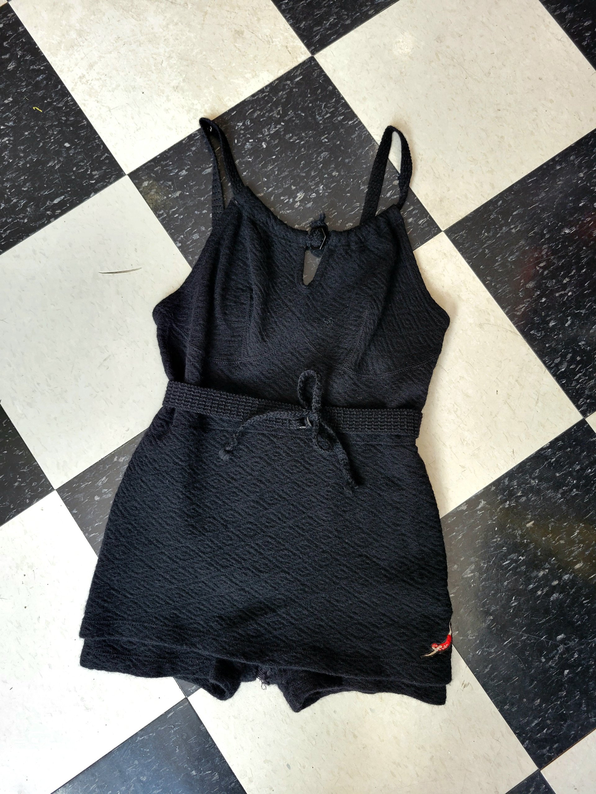 1930 Jantzen black wool swim suit, 40 / large
