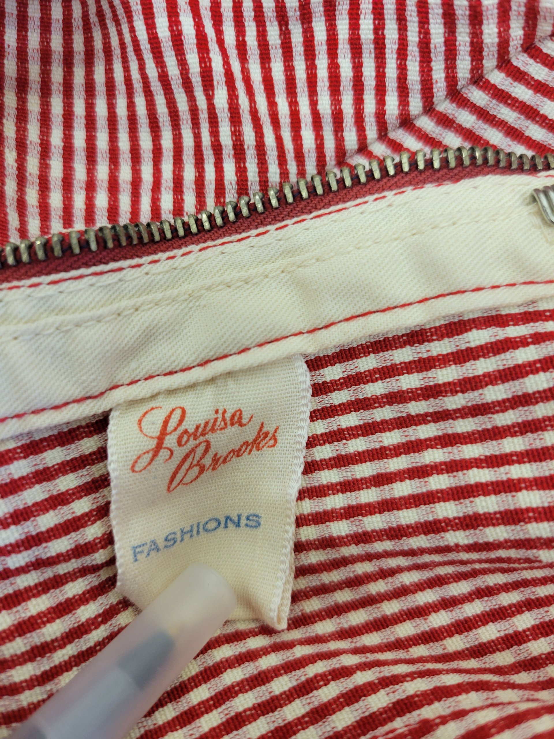 1950 Louisa Brooks red gingham bathing suit, 38 medium