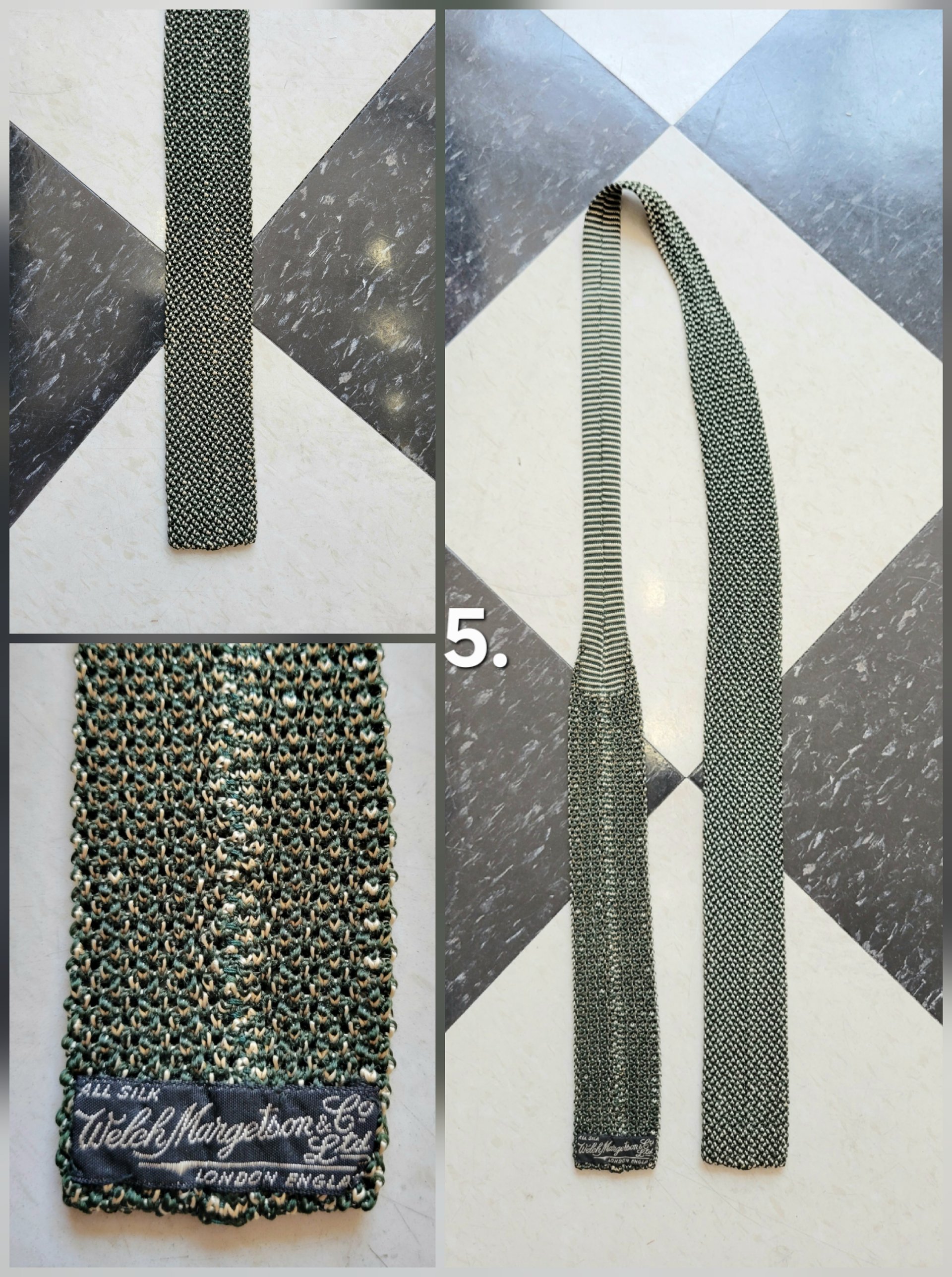 1950 knit skinny ties