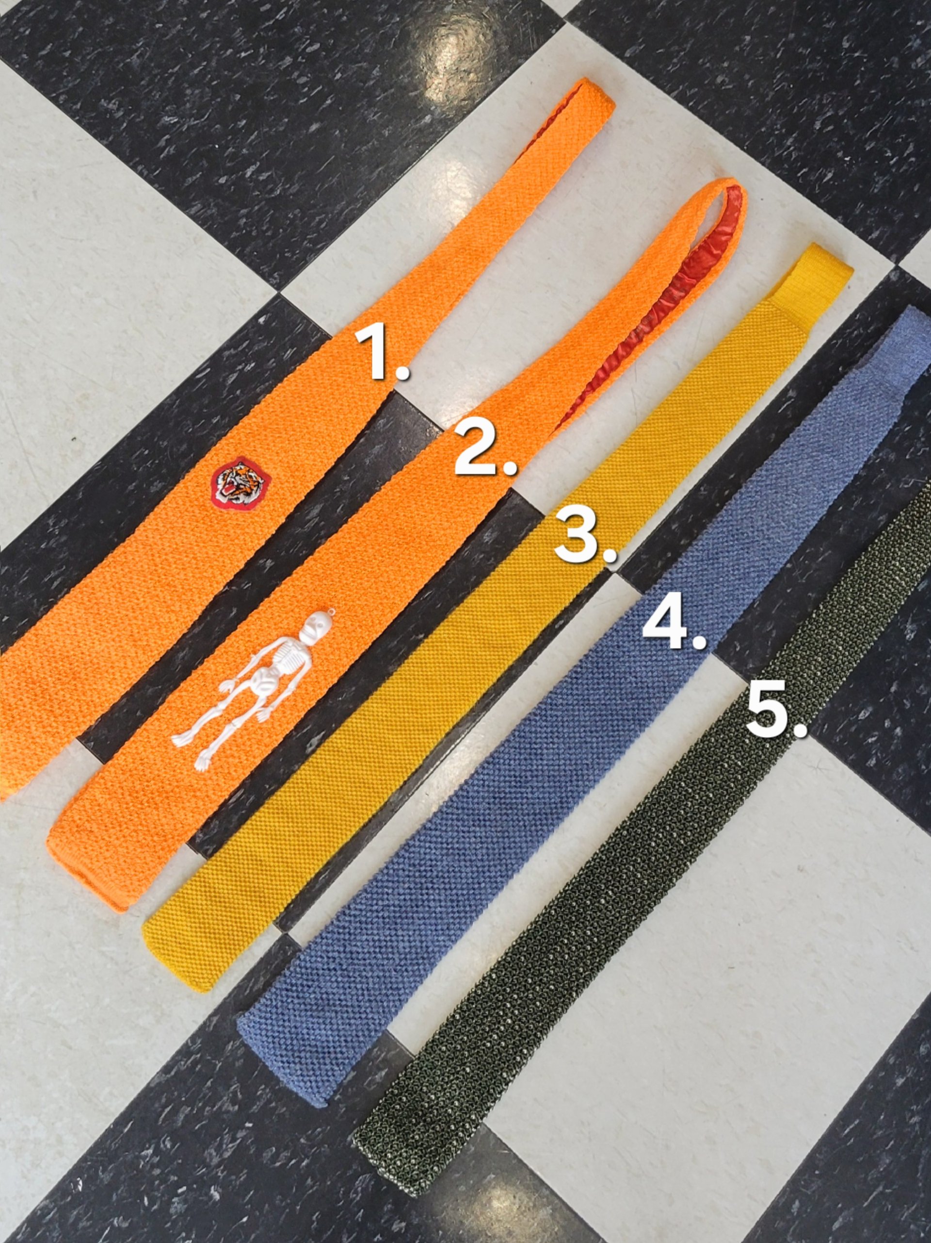 1950 knit skinny ties