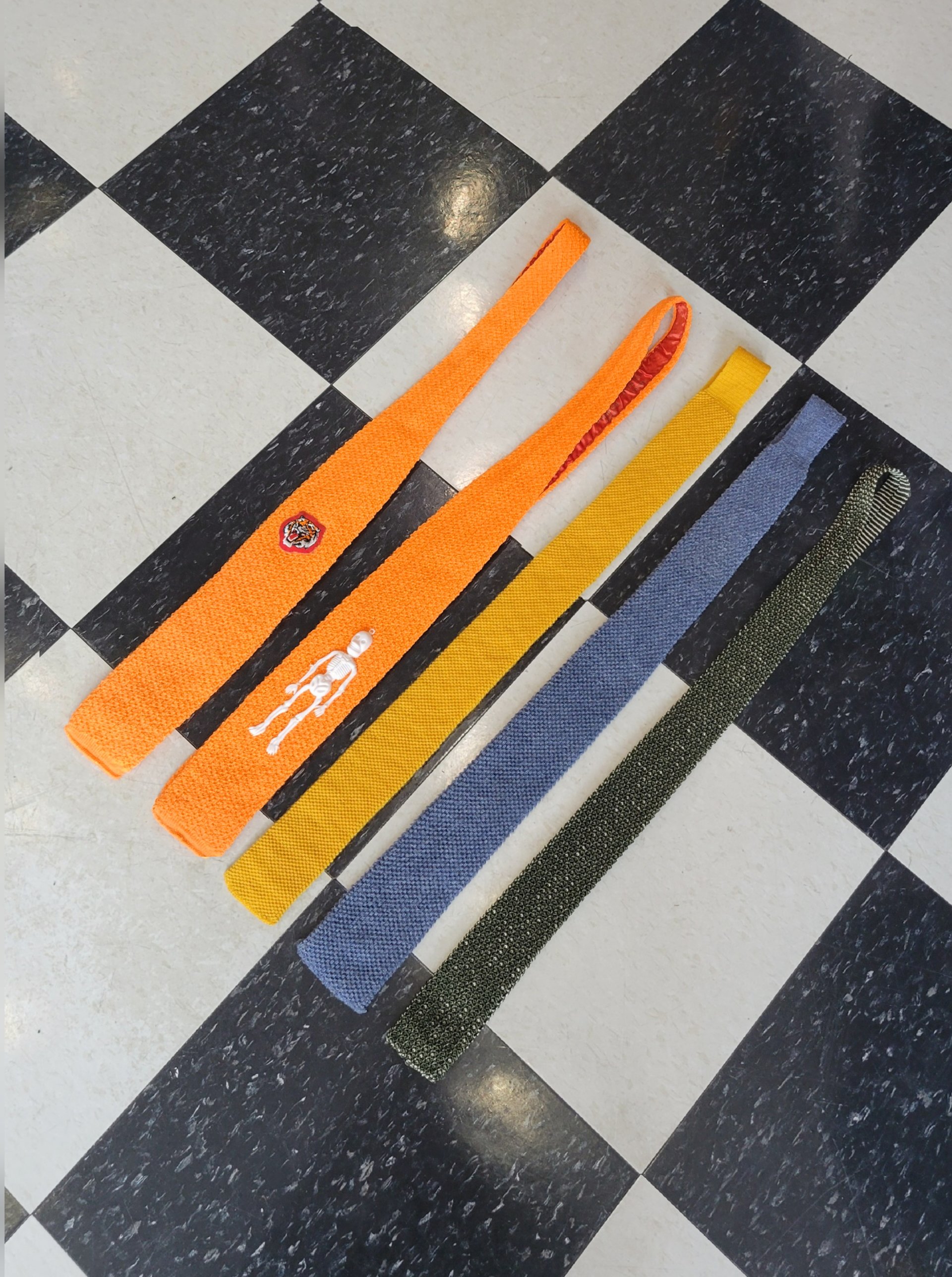 1950 knit skinny ties