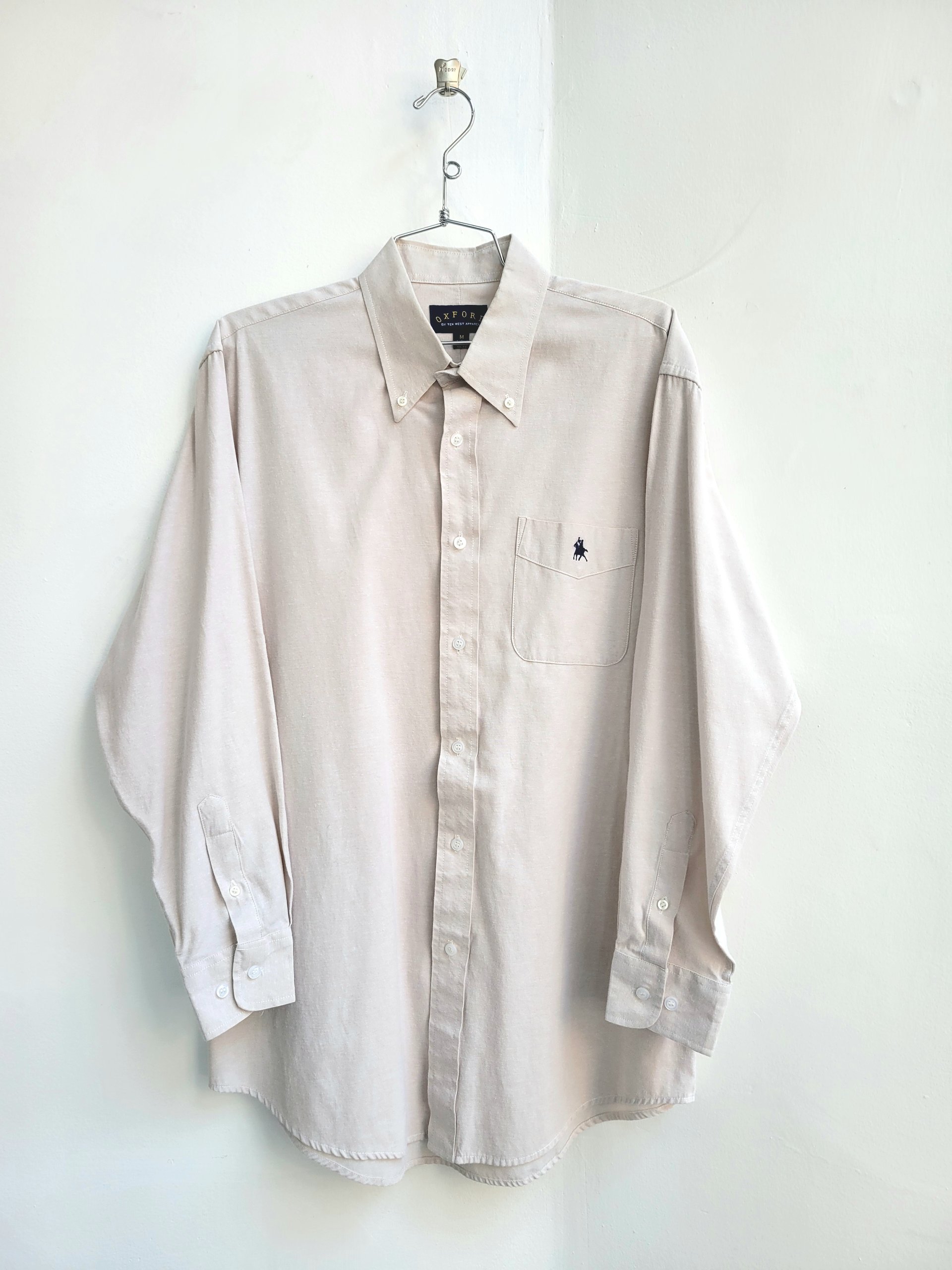 1990 Ten West khaki oxford button up shirt, medium