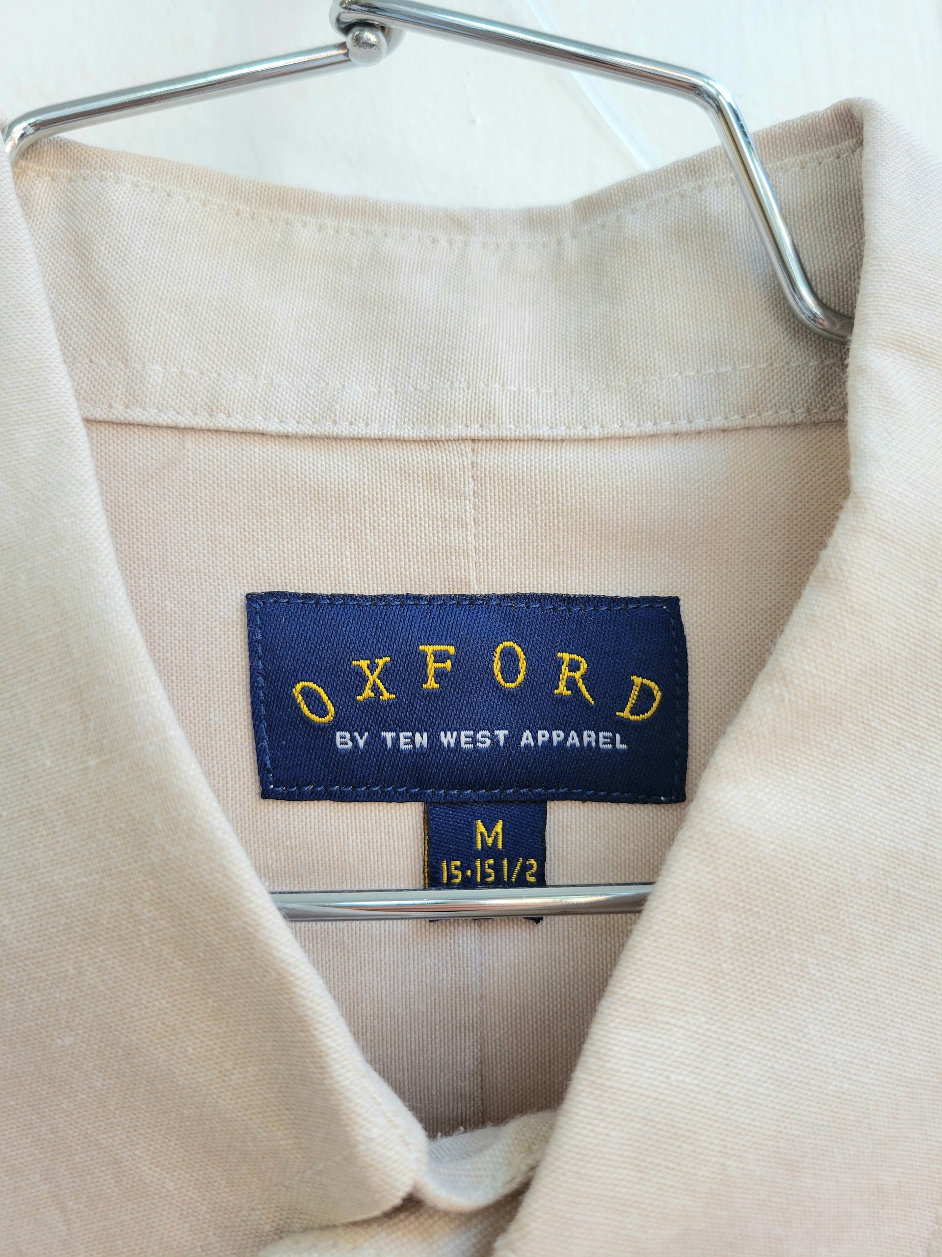 1990 Ten West khaki oxford button up shirt, medium