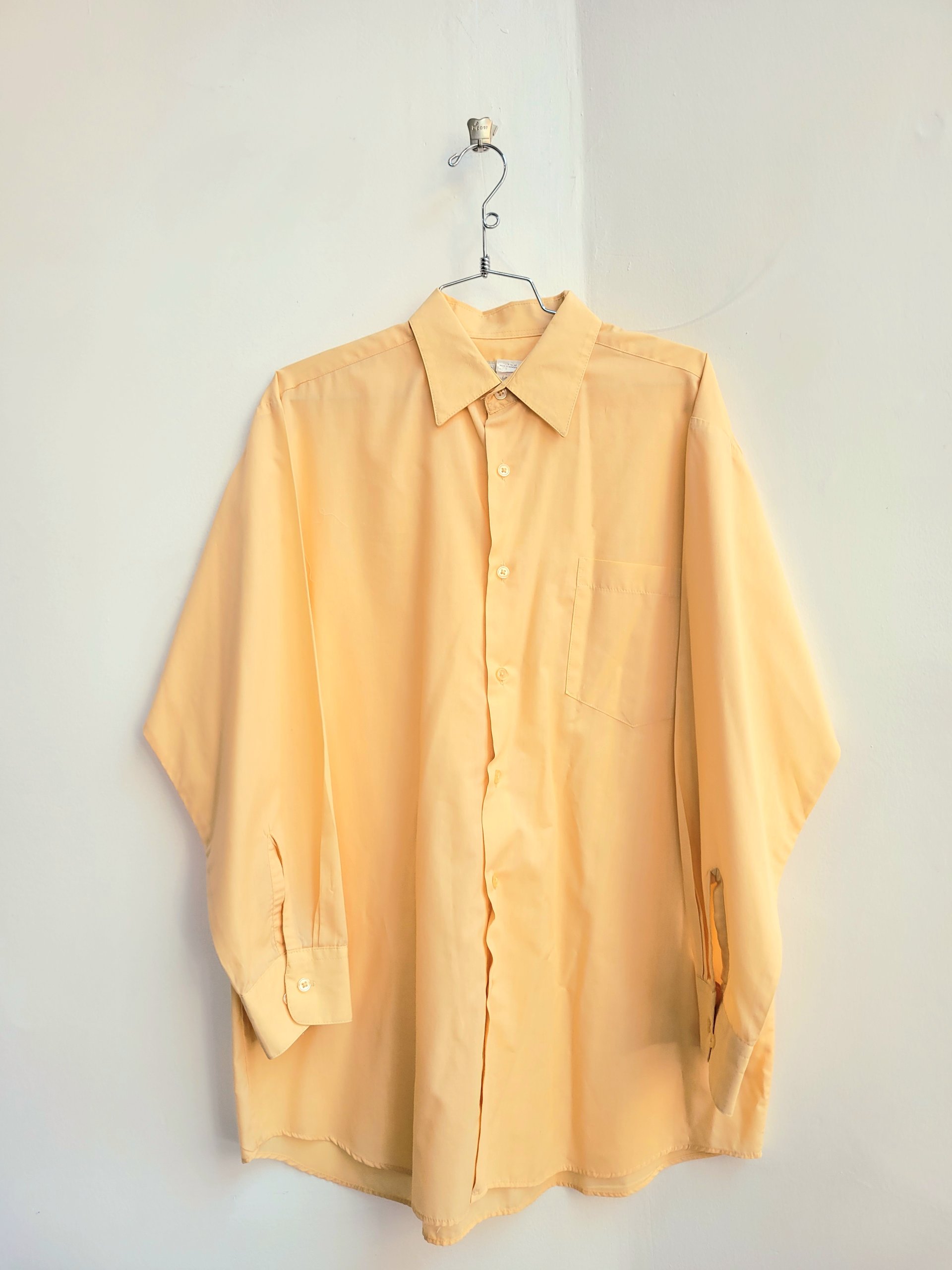 1980 Haband orange button up shirt, large