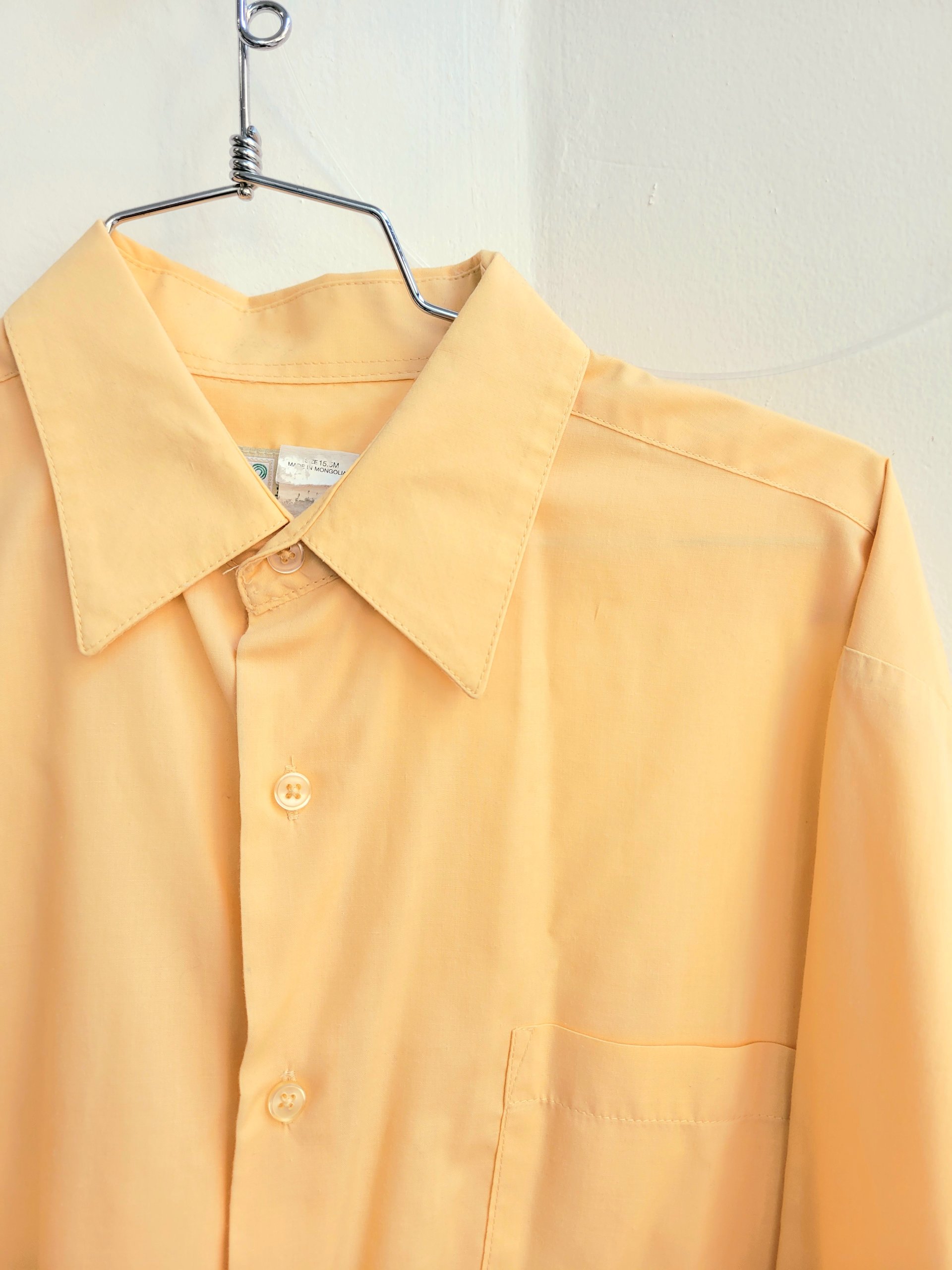 1980 Haband orange button up shirt, large