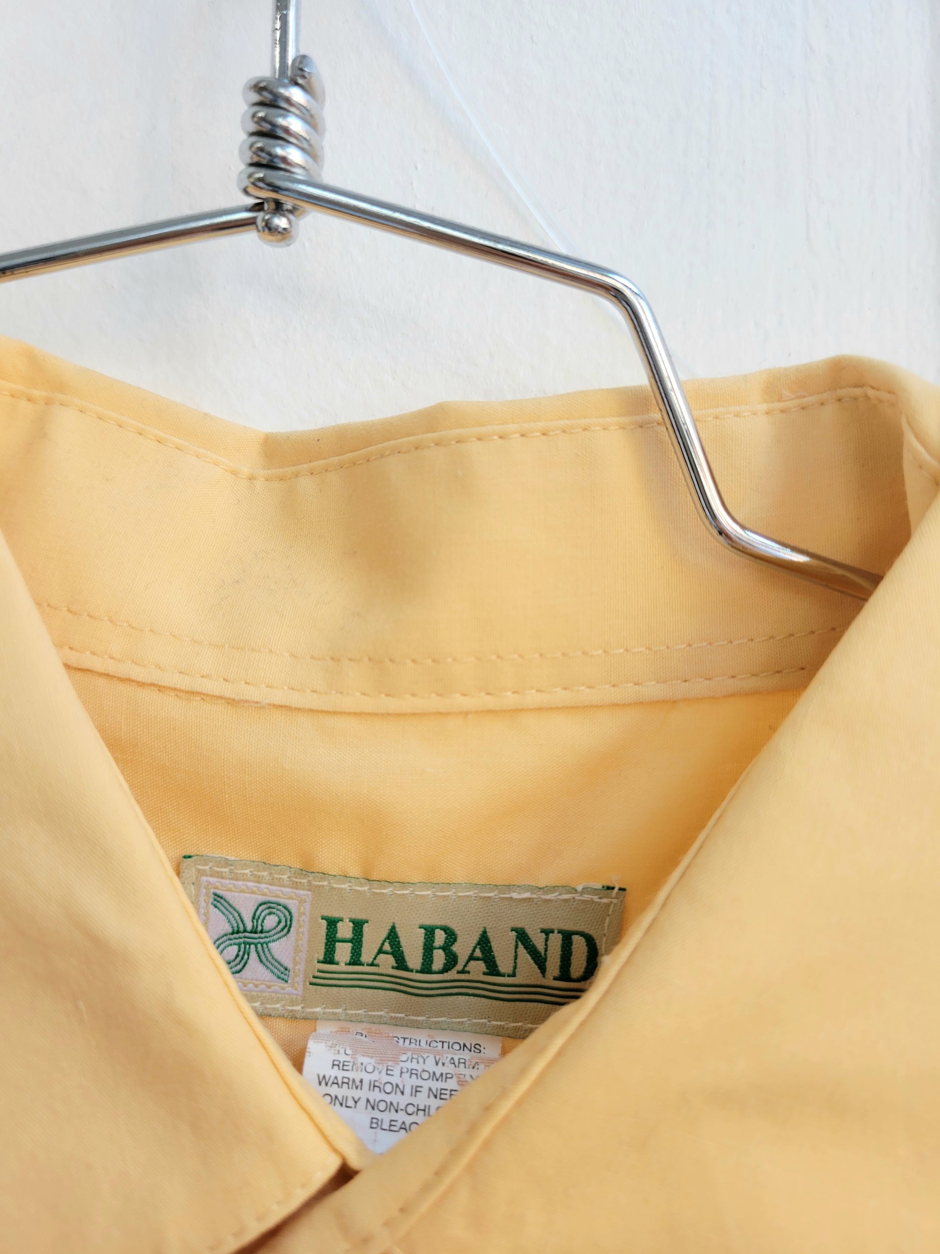 1980 Haband orange button up shirt, large