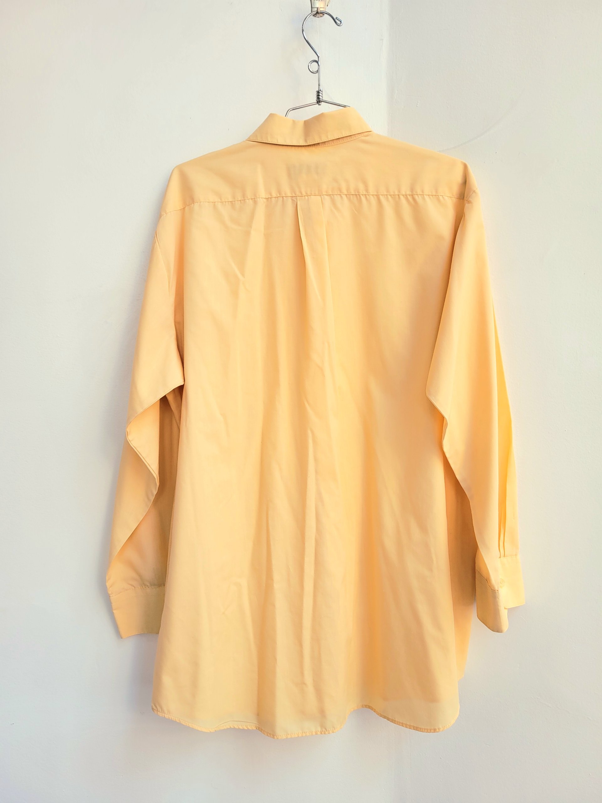 1980 Haband orange button up shirt, large