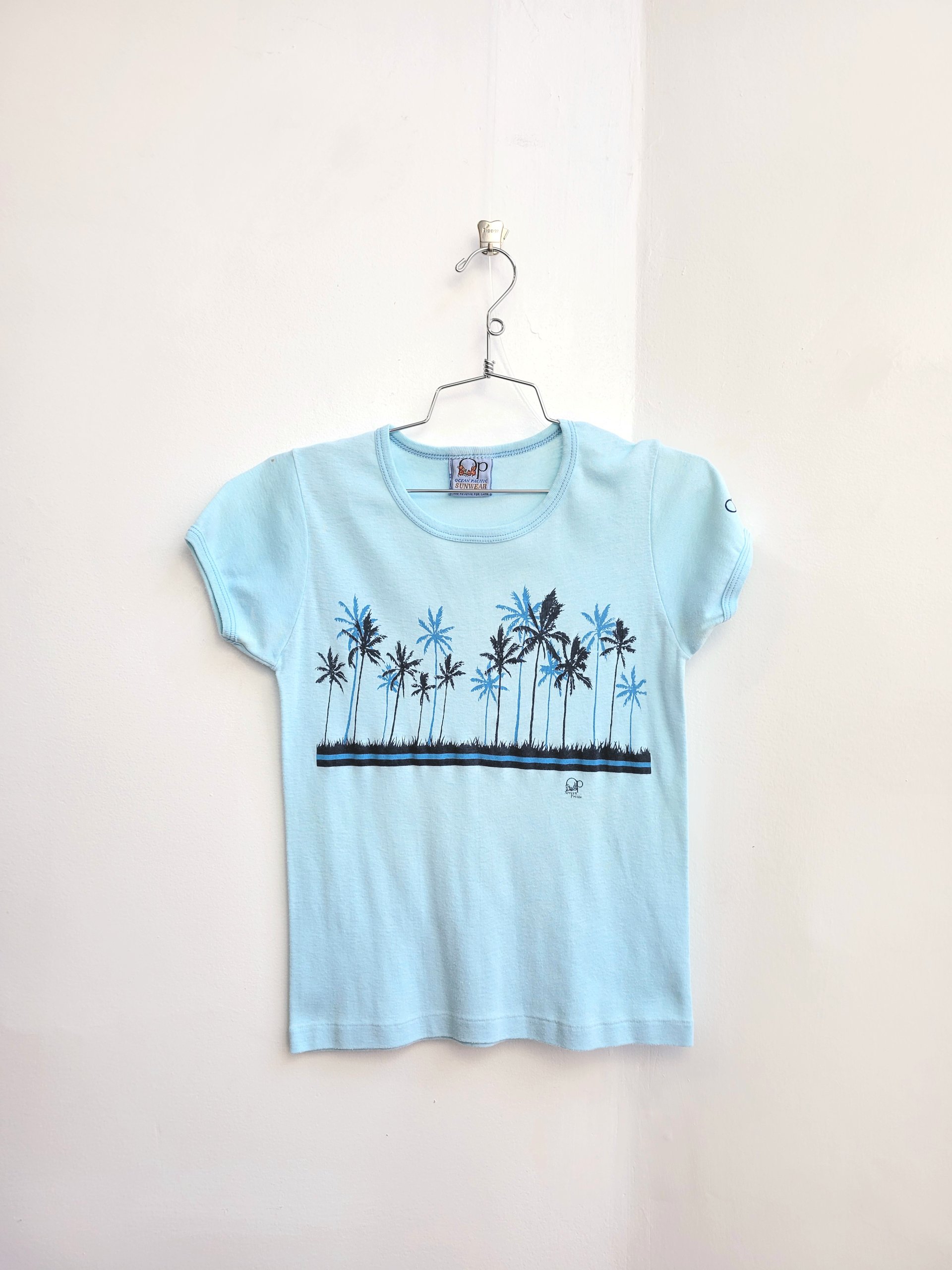 1980 Ocean Pacific blue baby tee, size small