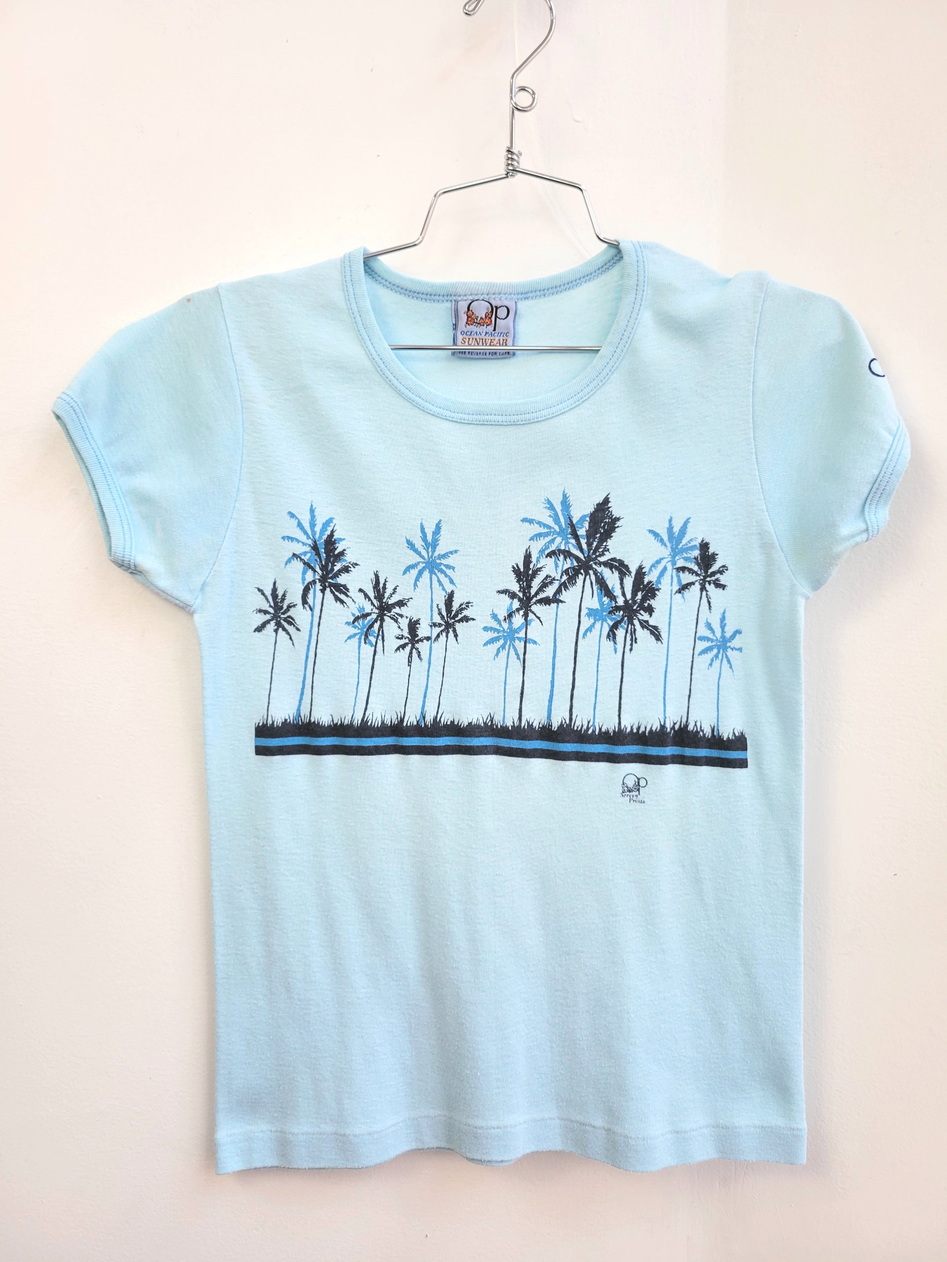 1980 Ocean Pacific blue baby tee, size small