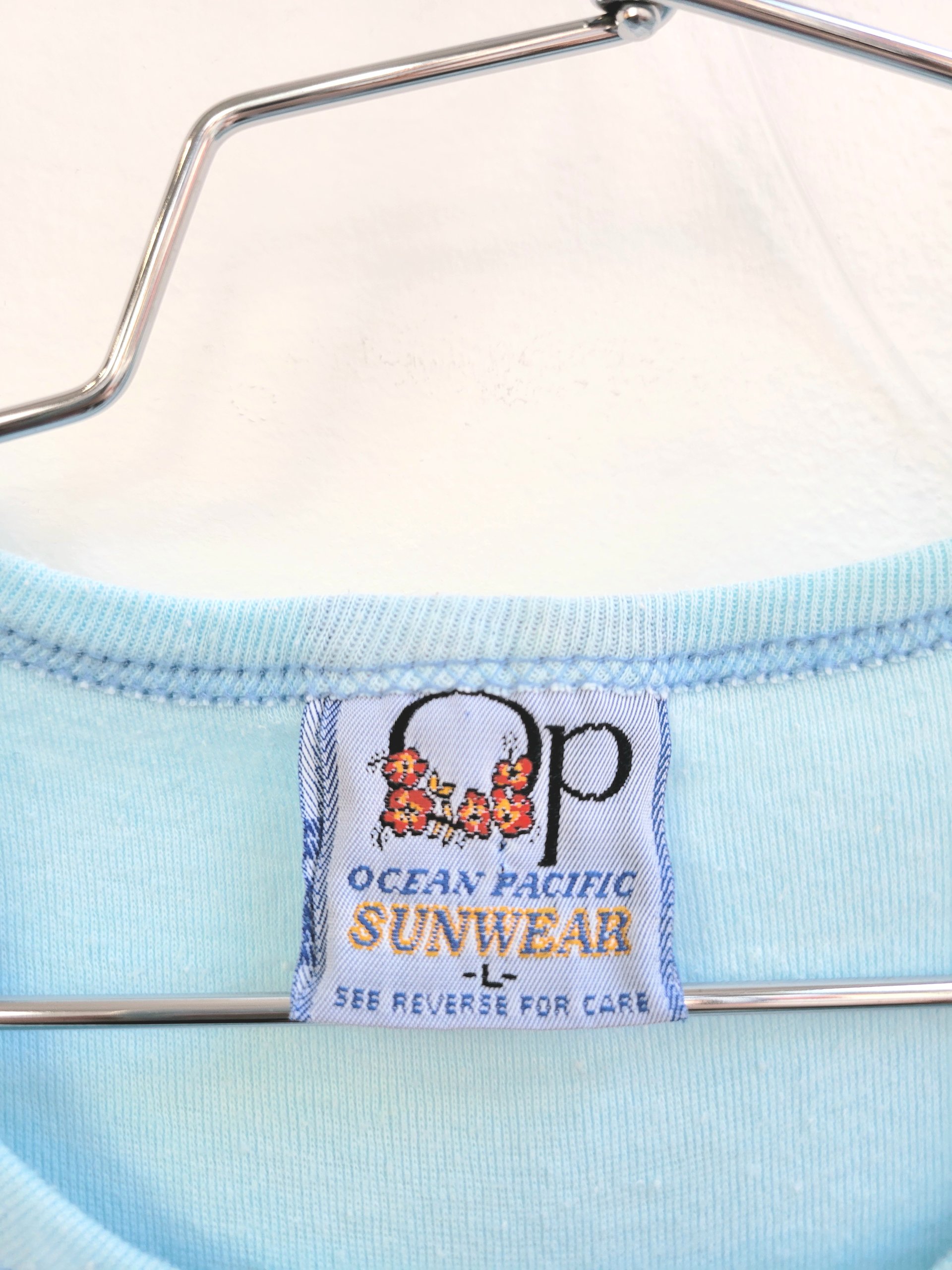 1980 Ocean Pacific blue baby tee, size small