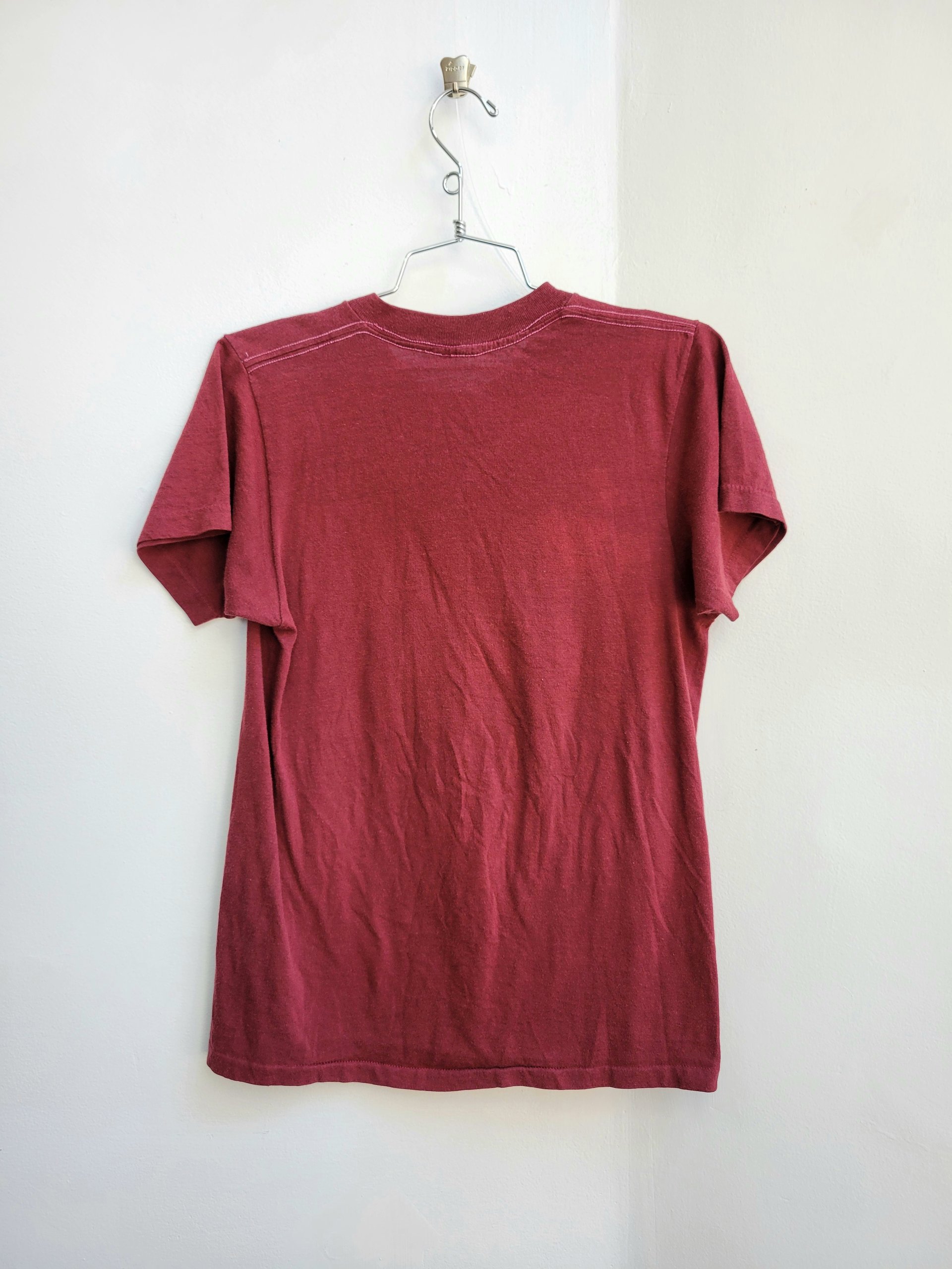 1980 Good Looking Hair burgundy tee shirt, size small