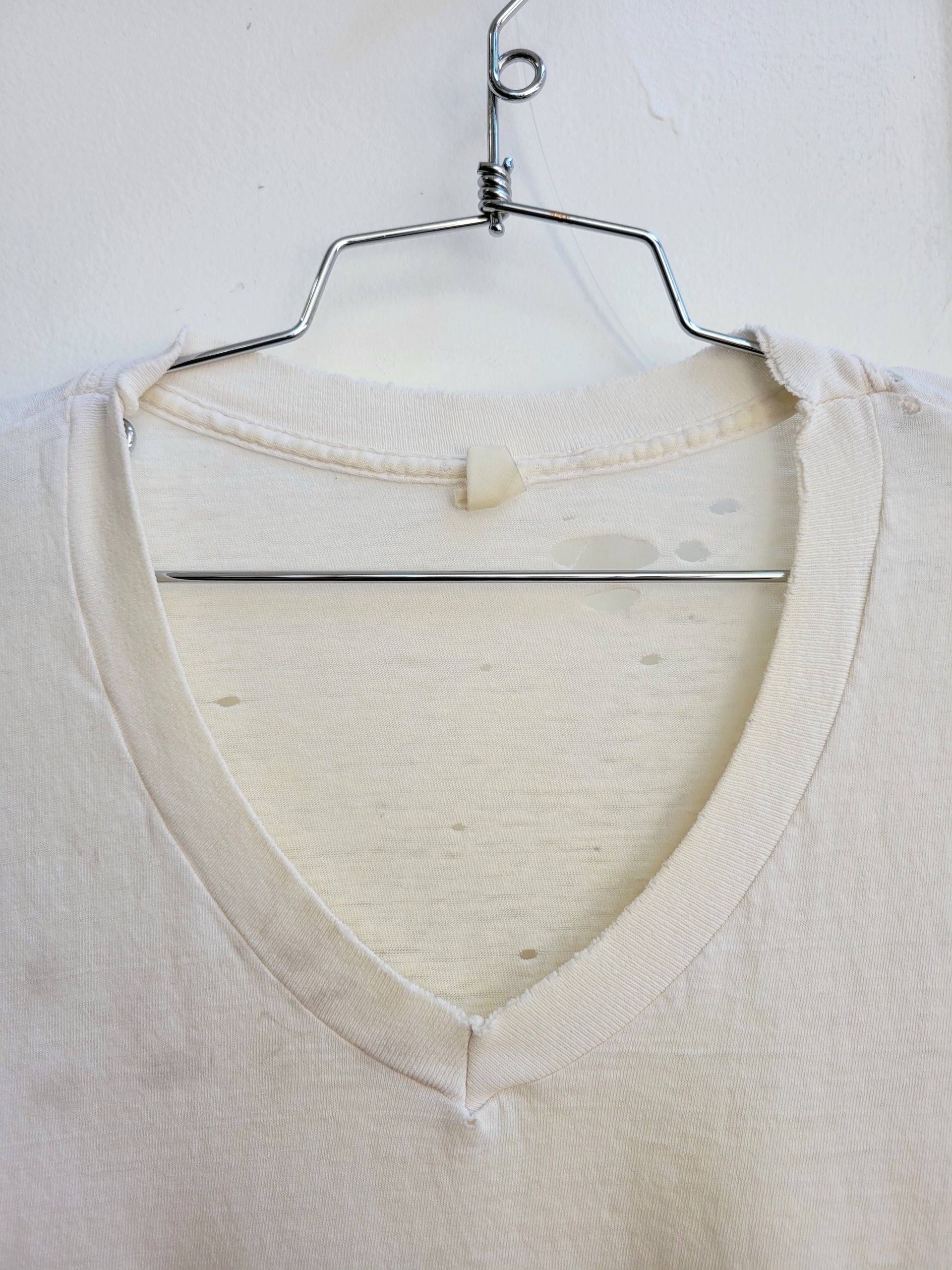 1970 thrashed white tee shirt, size small