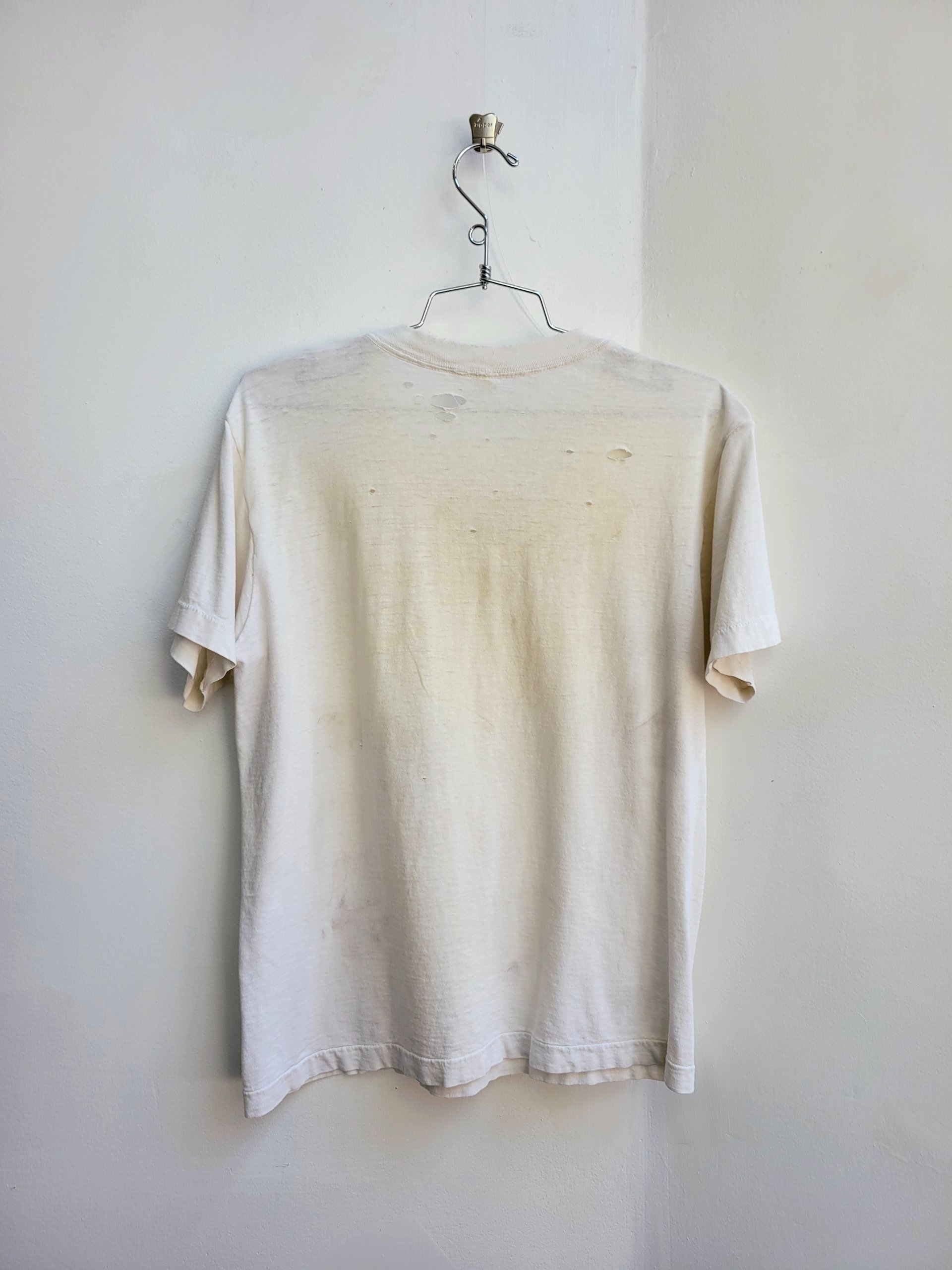 1970 thrashed white tee shirt, size small