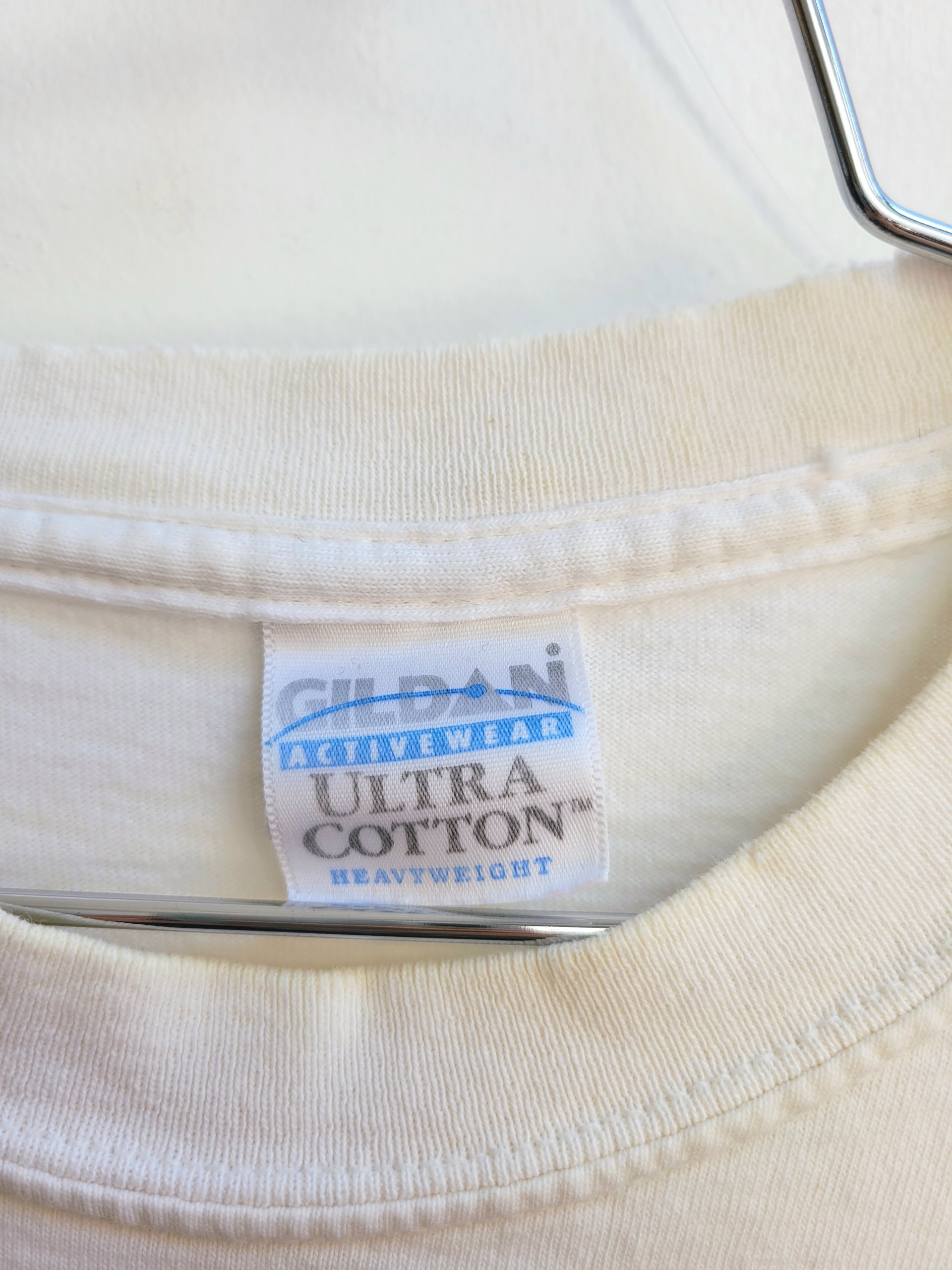 2002 Walk on Rockdale distressed white tee shirt, size medium