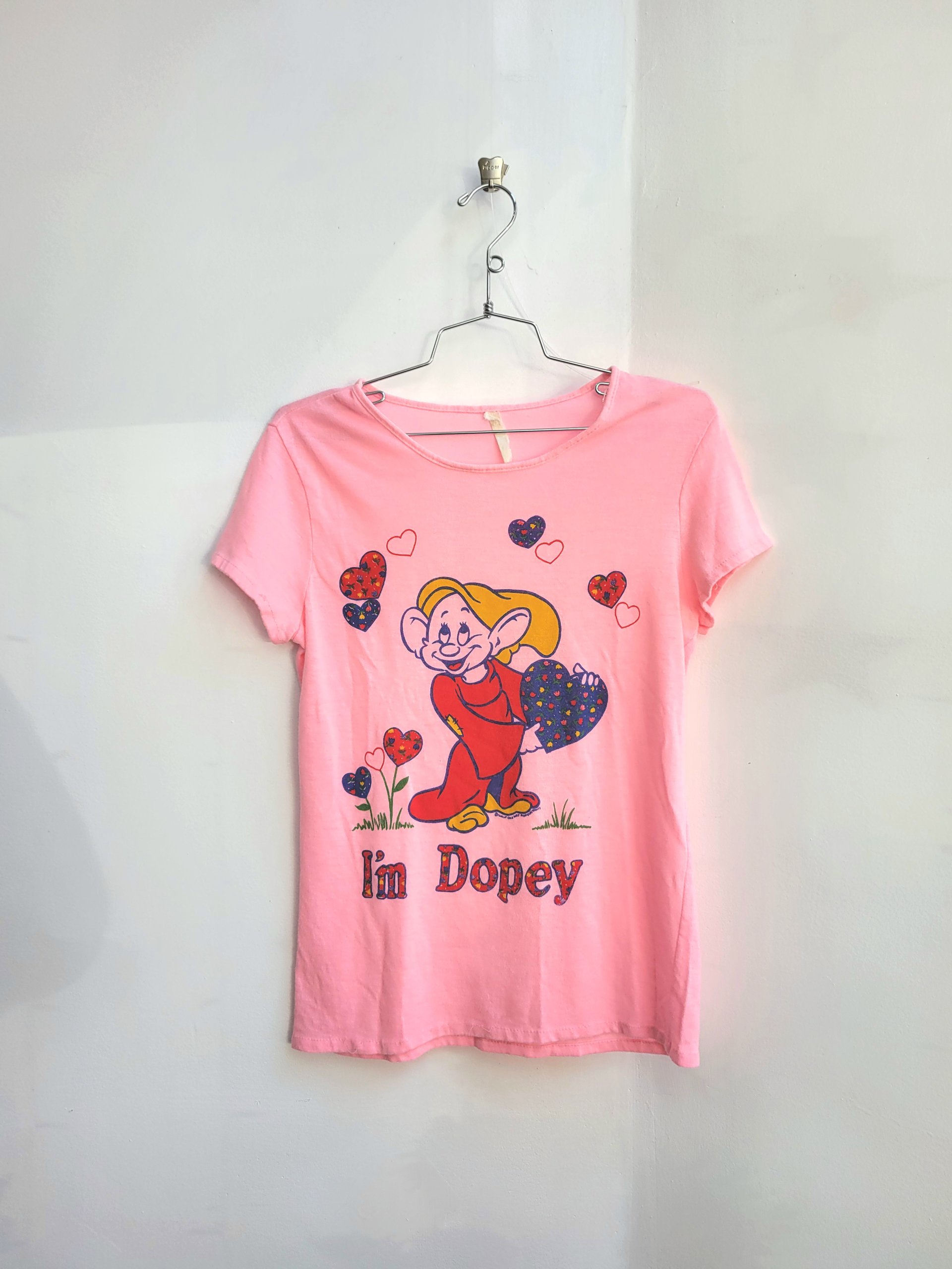 1970 I'm Dopey pink tee shirt, size small