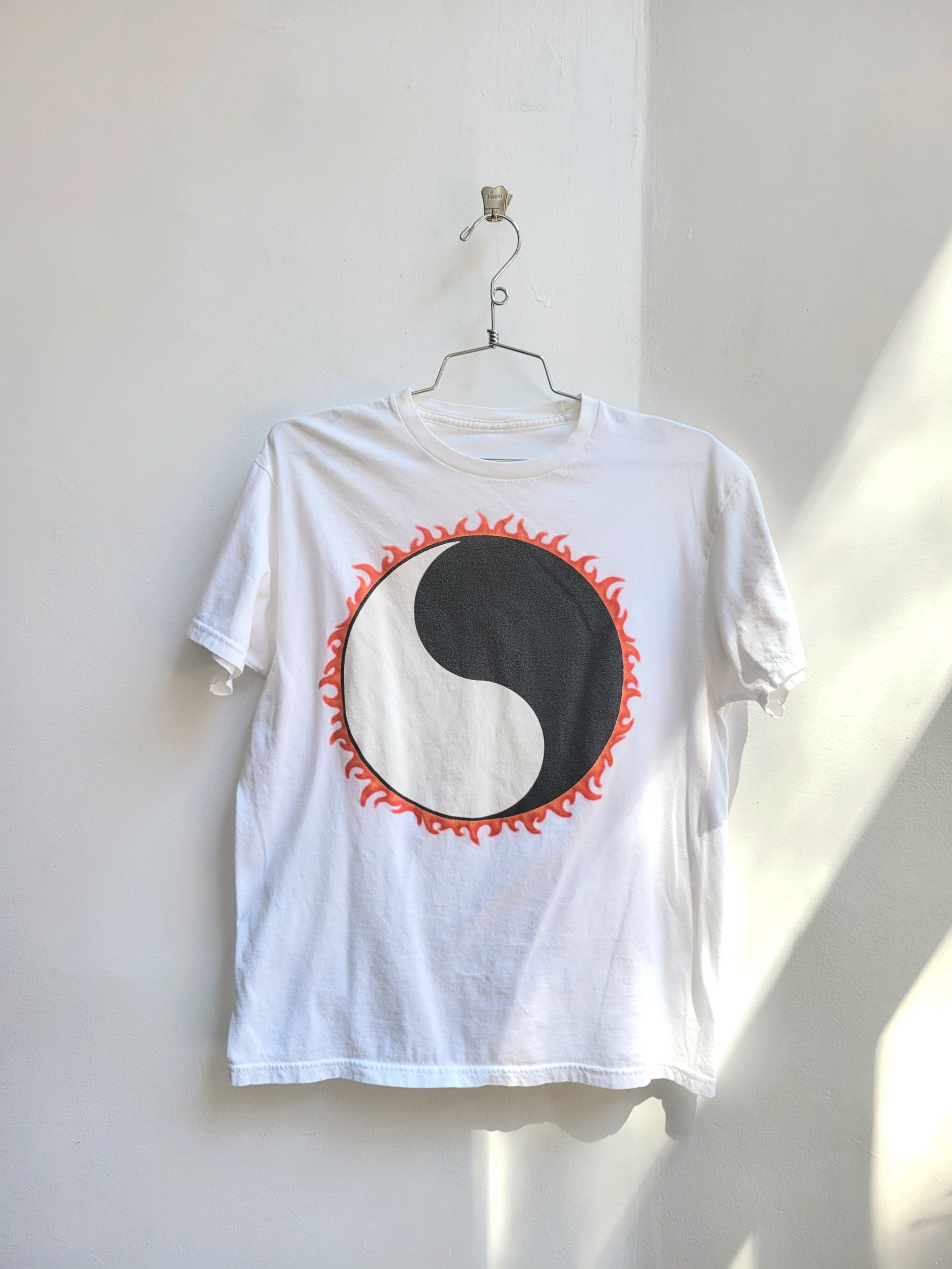 1990 Ying Yang white tee shirt, size medium
