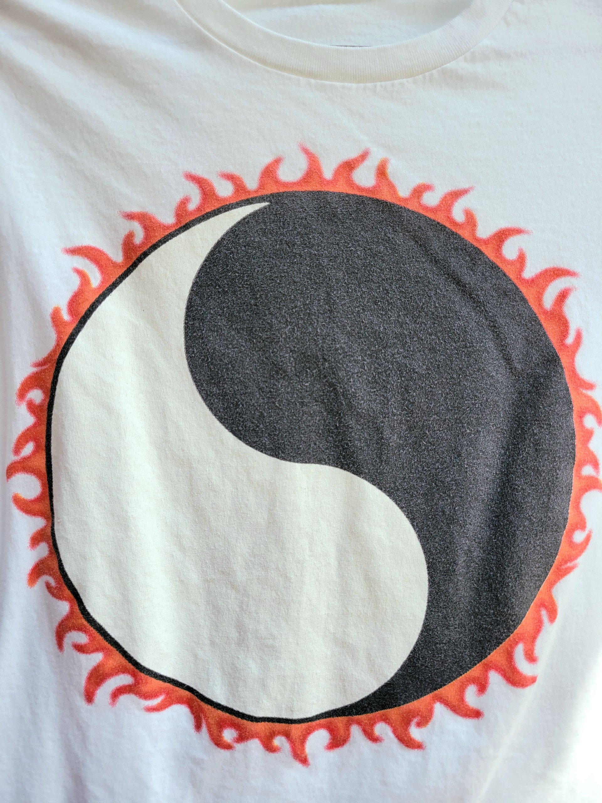 1990 Ying Yang white tee shirt, size medium