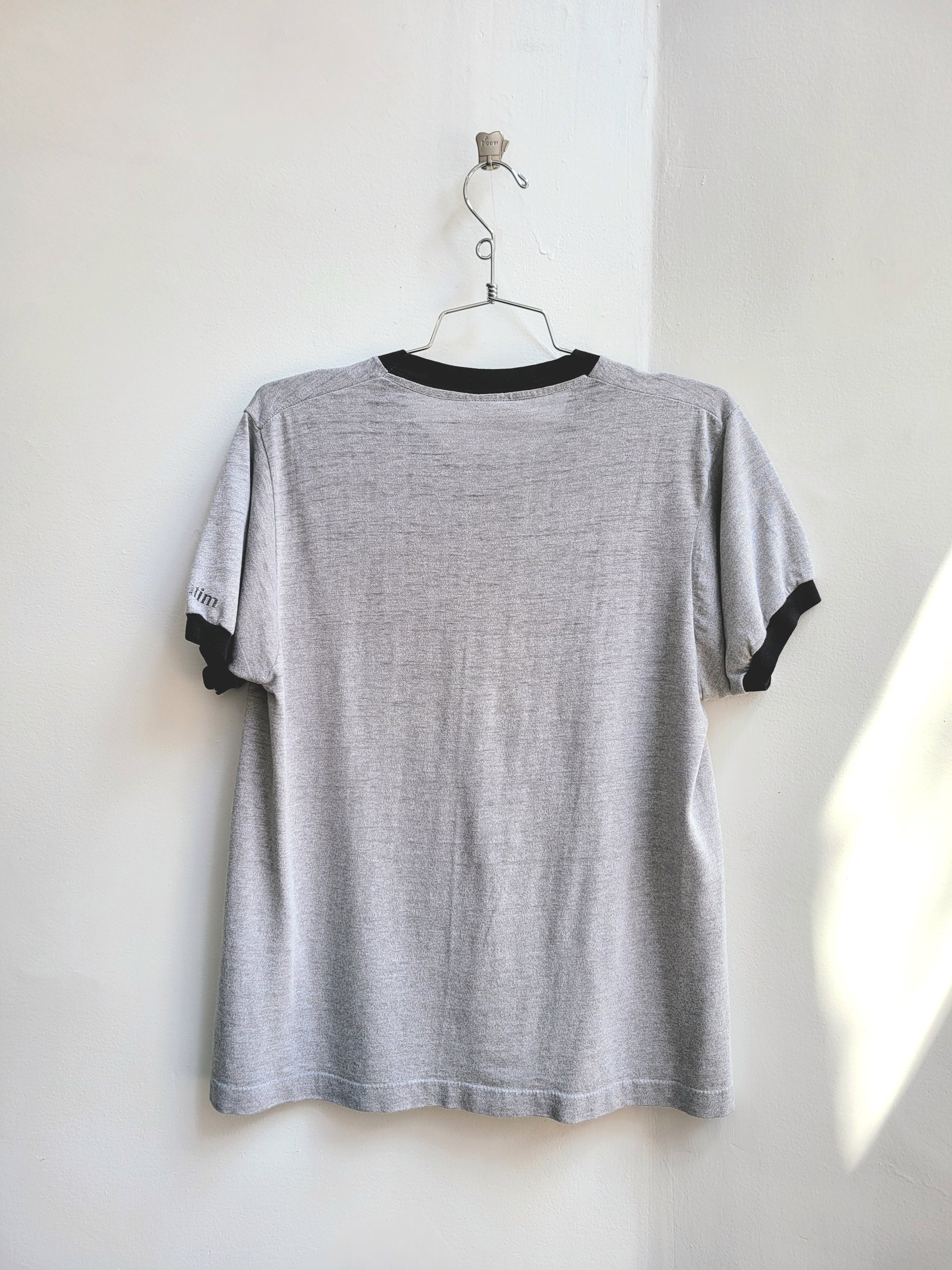 1980 Great Performer grey ringer tee, size medium