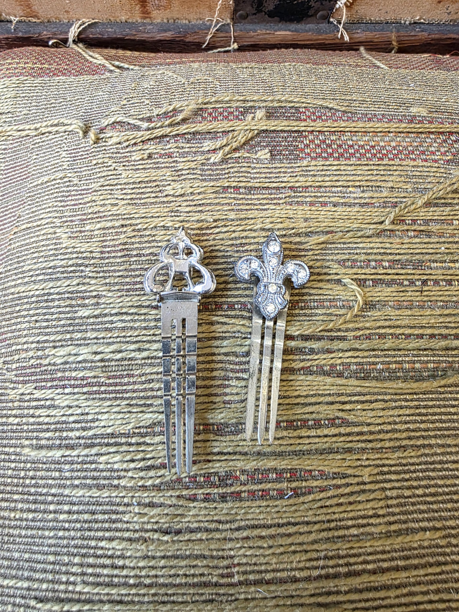 1930's Art Deco rhinestone hair combs and clips, choose one