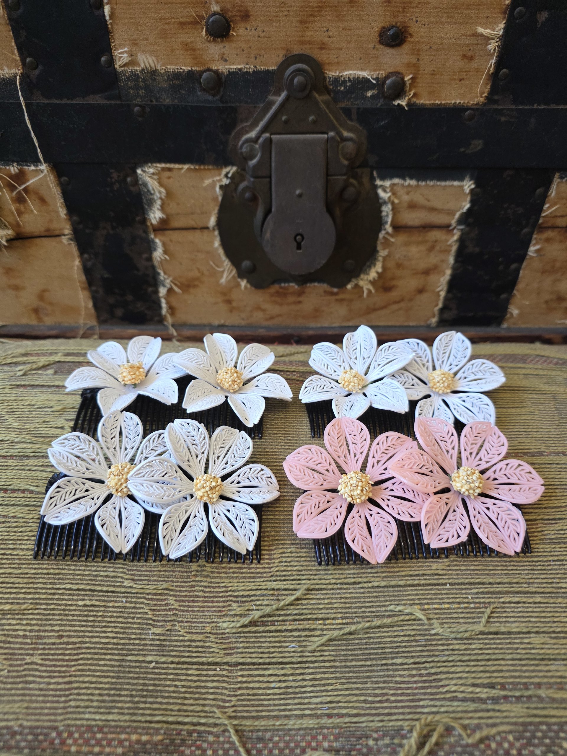 1940's tropical flower hair combs, choose one