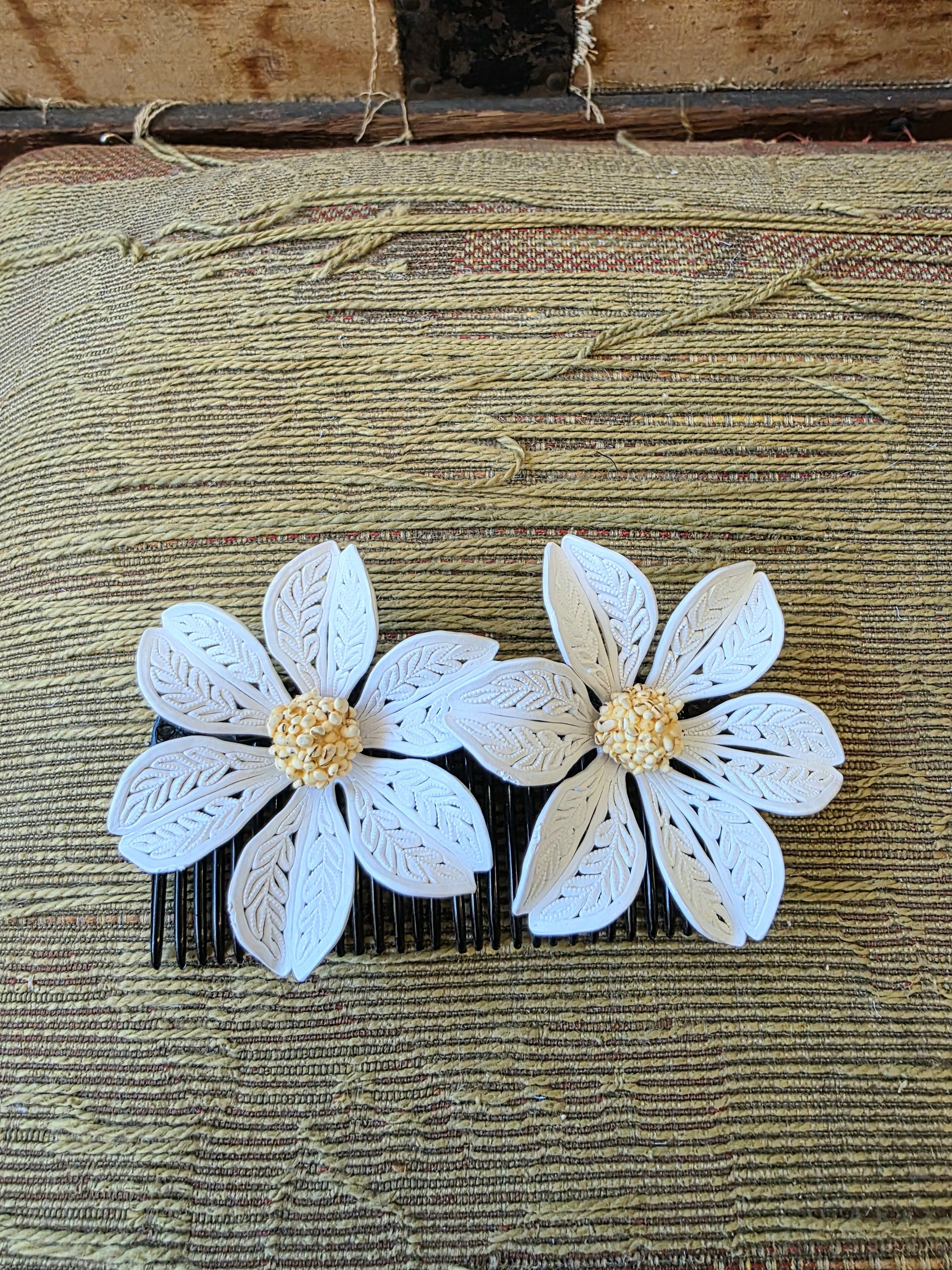 1940's tropical flower hair combs, choose one