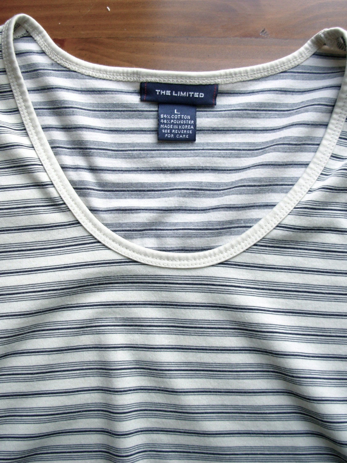 Vintage 90's beige and black striped shirt, size medium / large