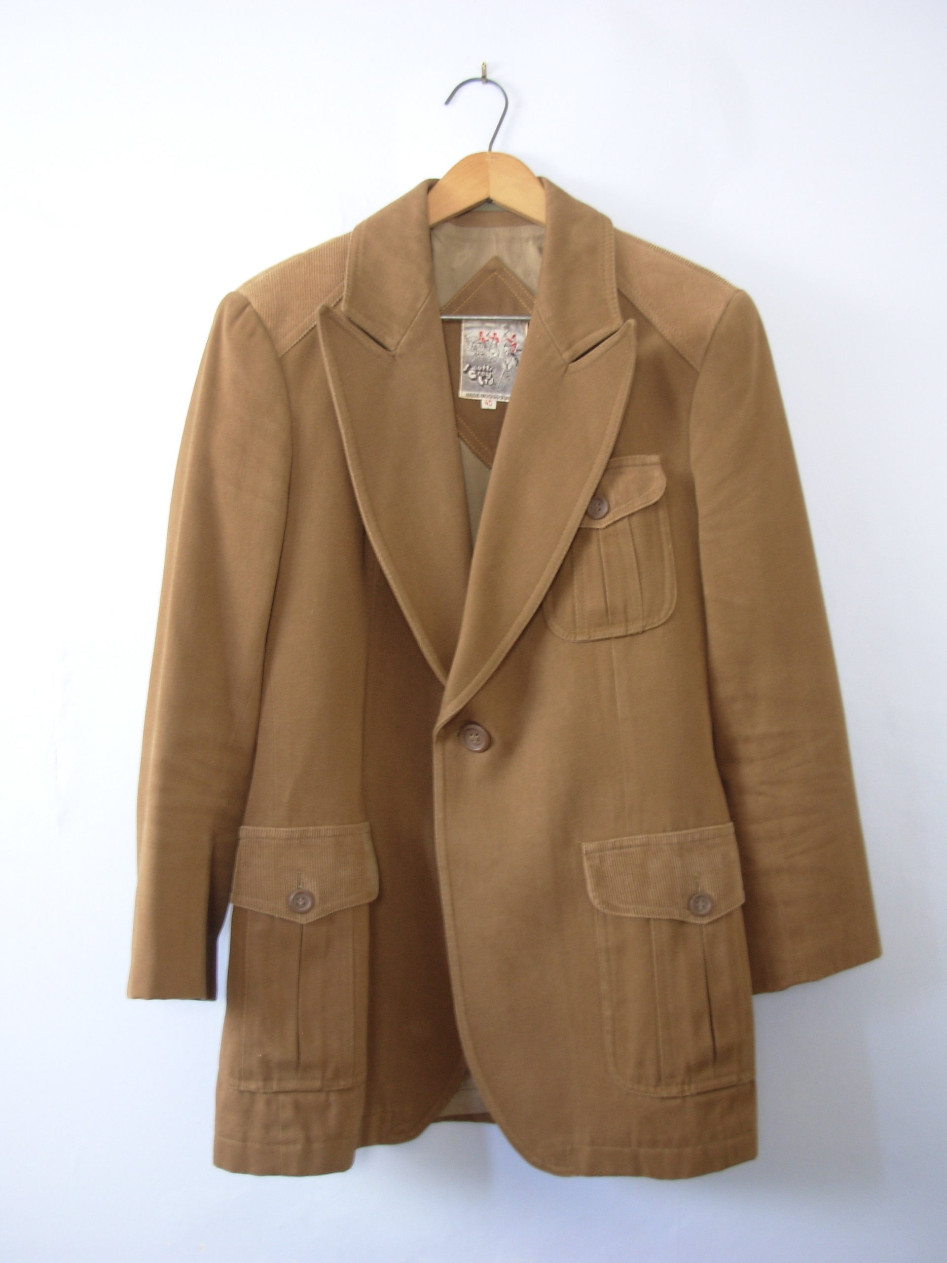 Vintage 70's light brown equestrian blazer jacket, men's size 40 / medium