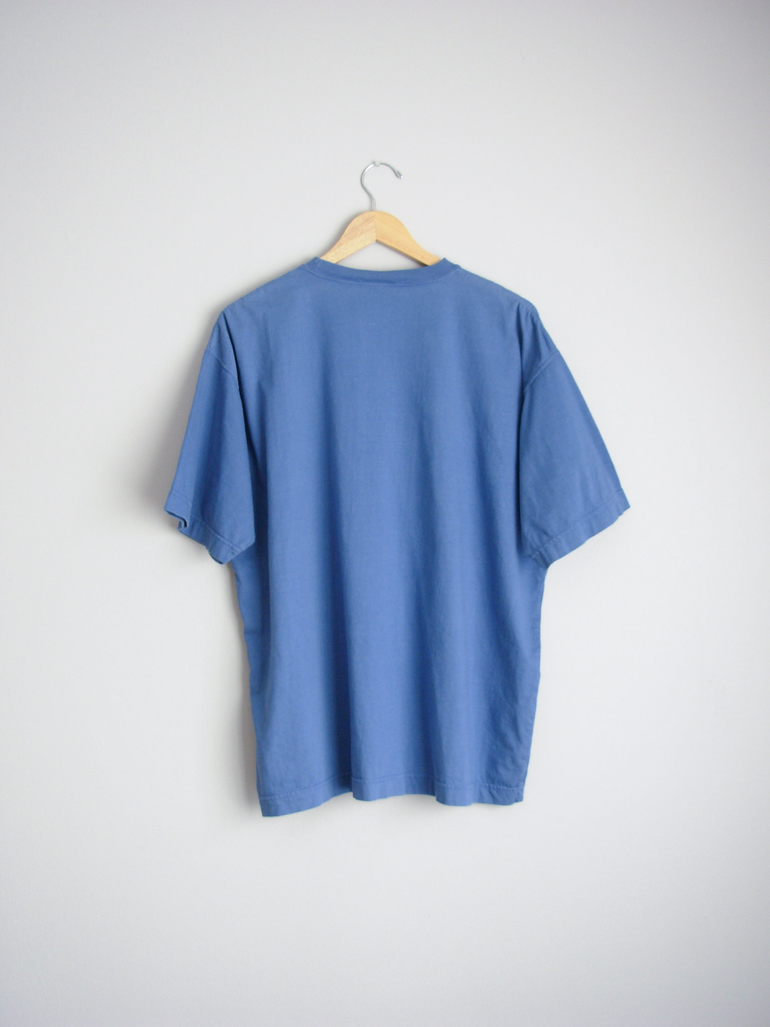 90's blue pocket tee shirt, men's size large