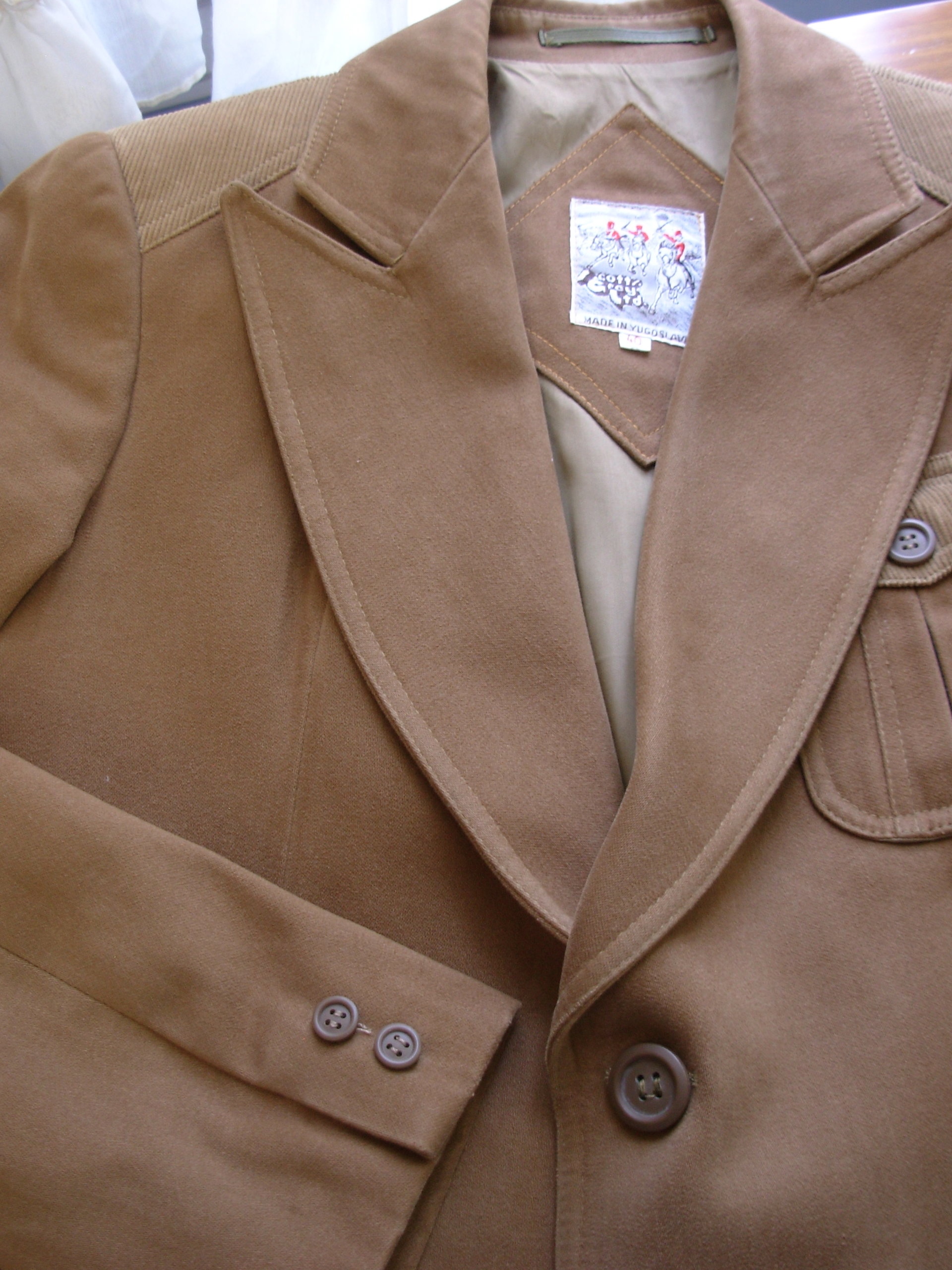 Vintage 70's light brown equestrian blazer jacket, men's size 40 / medium