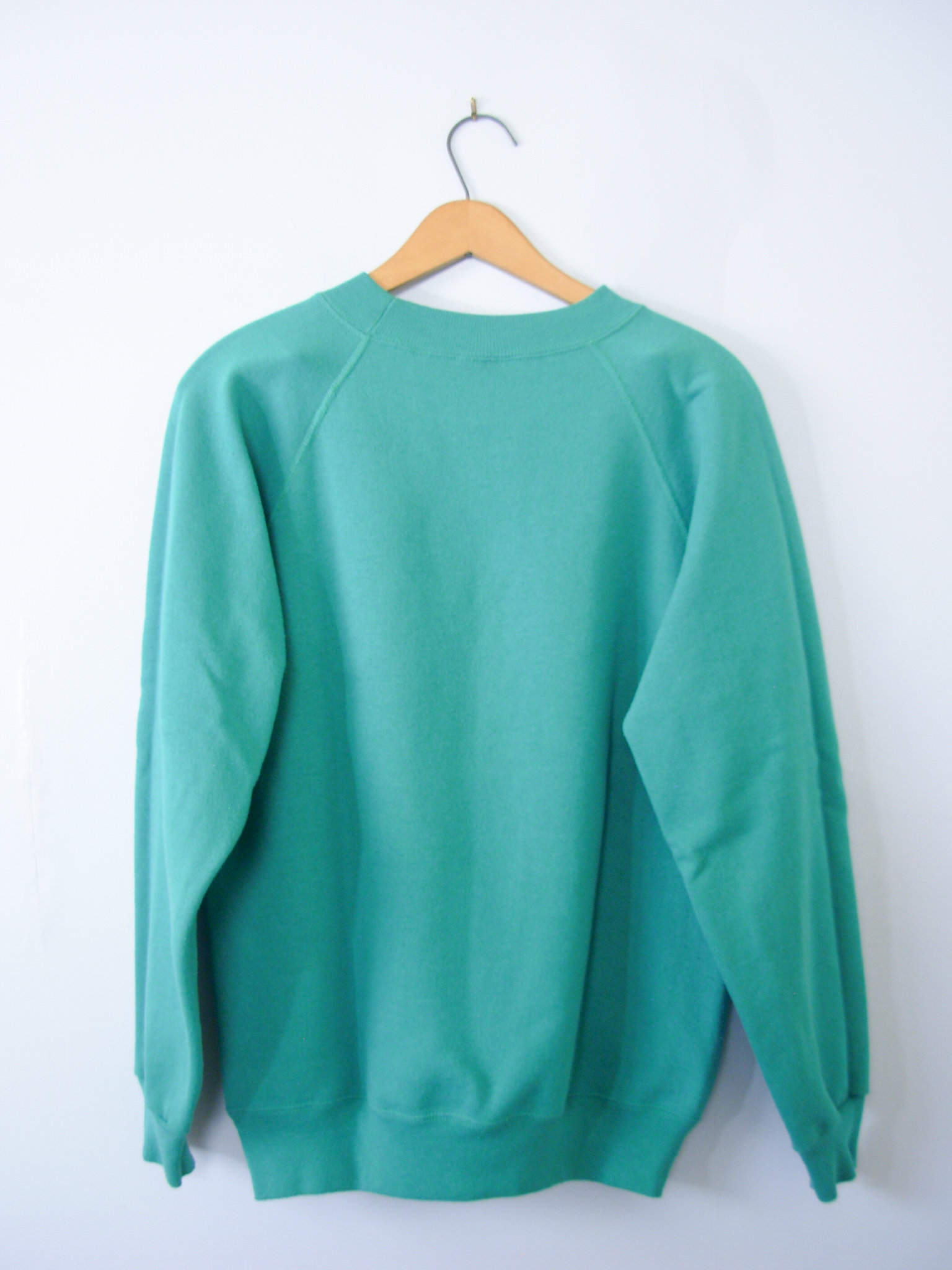 Vintage 80's cute teal Christmas sweatshirt, men's size medium