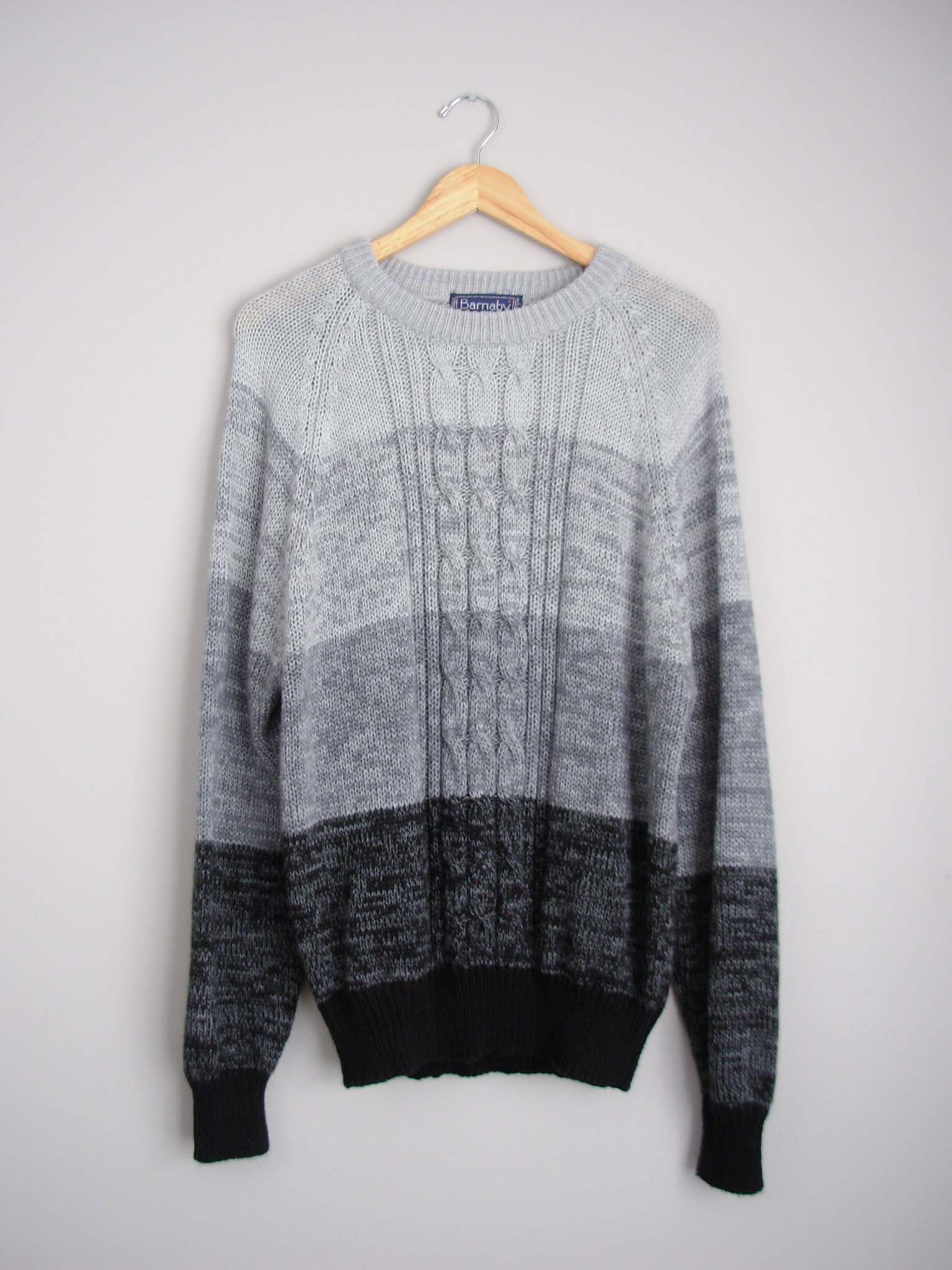 80's grey gradient sweater, men's size XL