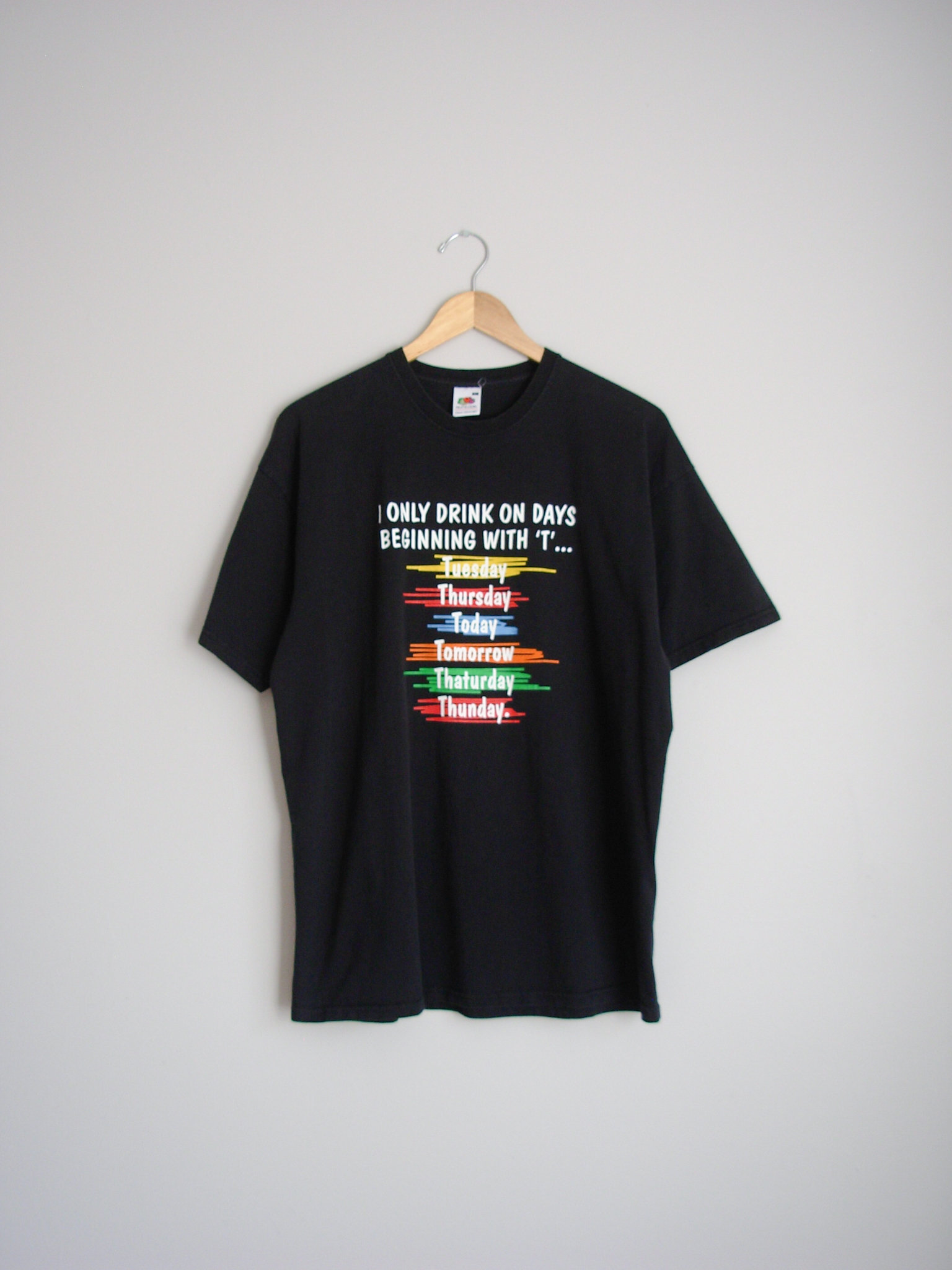 90's day drinking graphic tee shirt, men's size XL