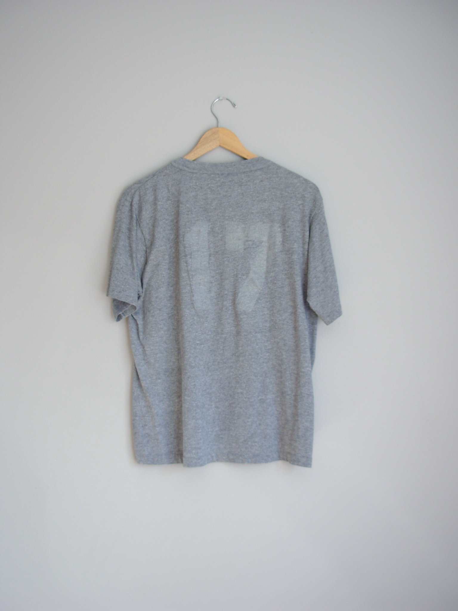 80's Rack Trucking grey henley graphic tee shirt, men's size medium