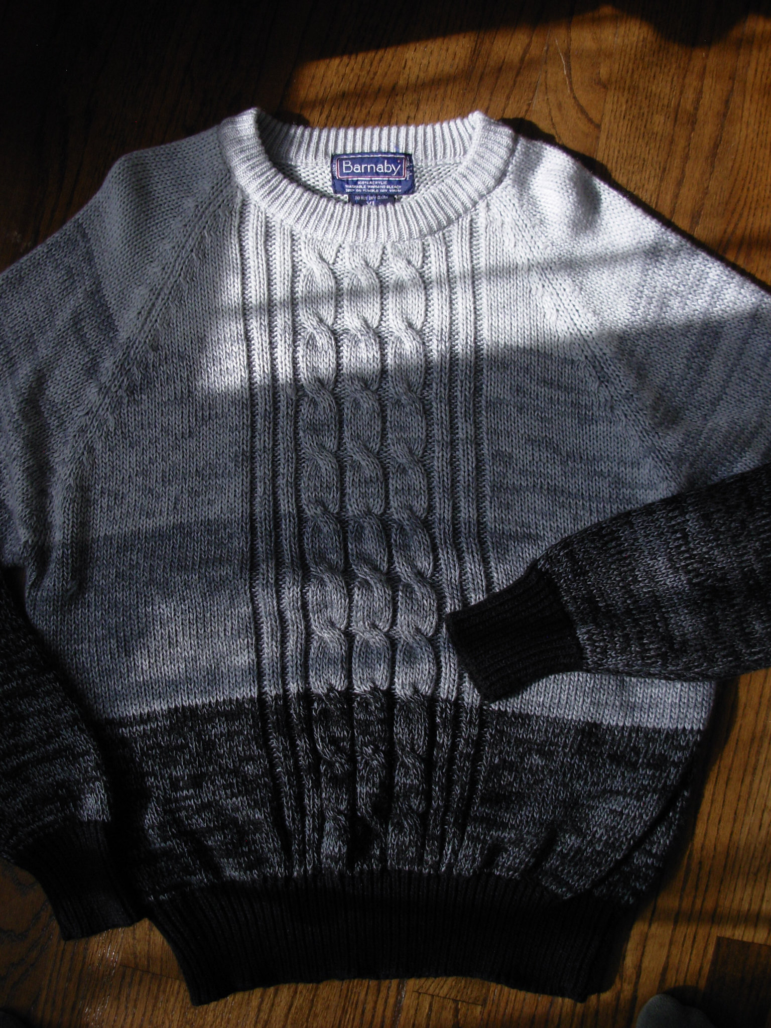 80's grey gradient sweater, men's size XL