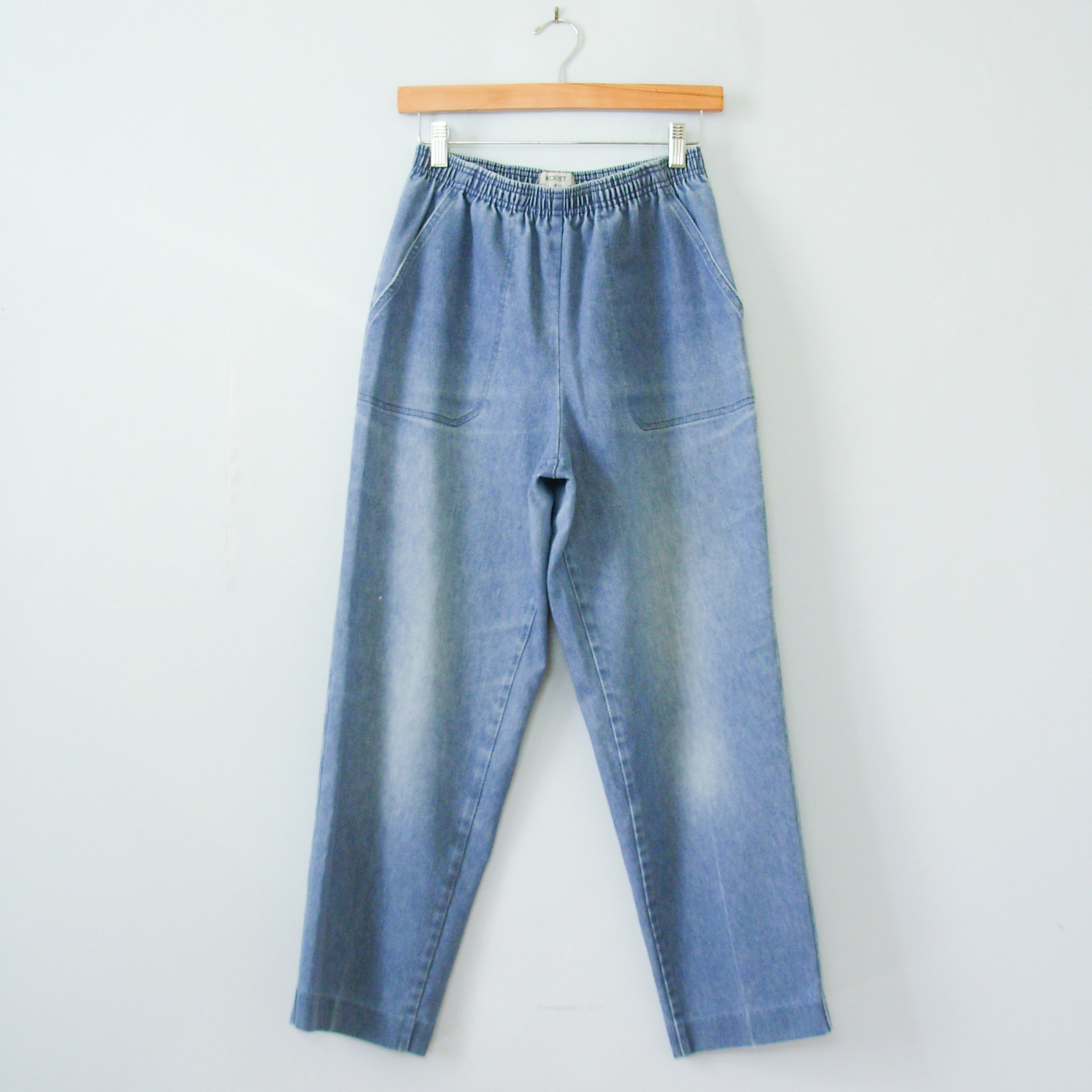 80's high waisted jeans with elastic waistband, women's size medium