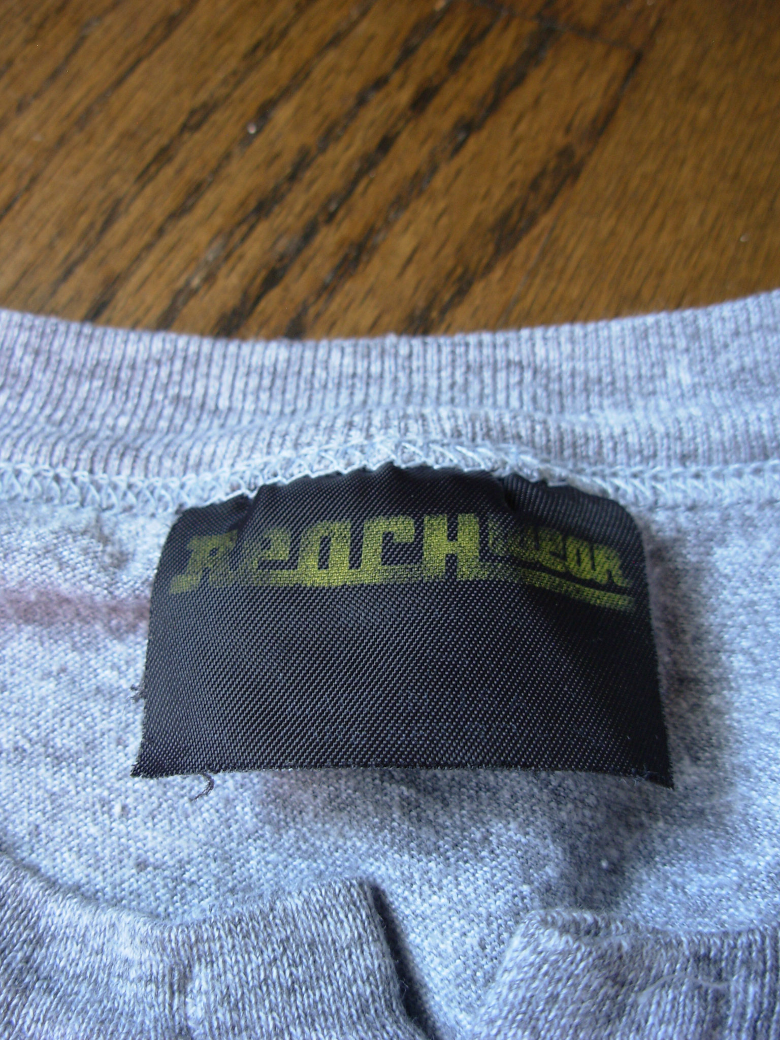 80's Rack Trucking grey henley graphic tee shirt, men's size medium