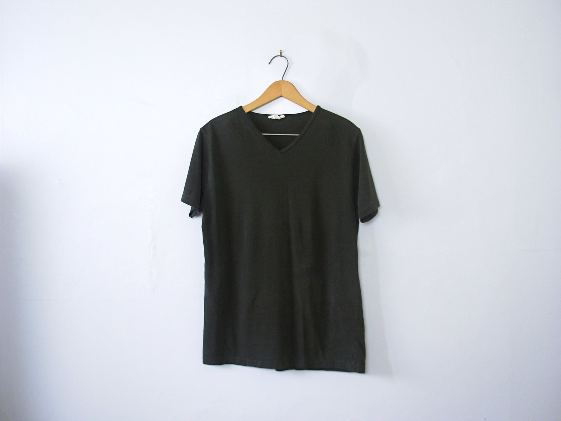 Vintage 90's distressed plain black tee shirt, women's size medium