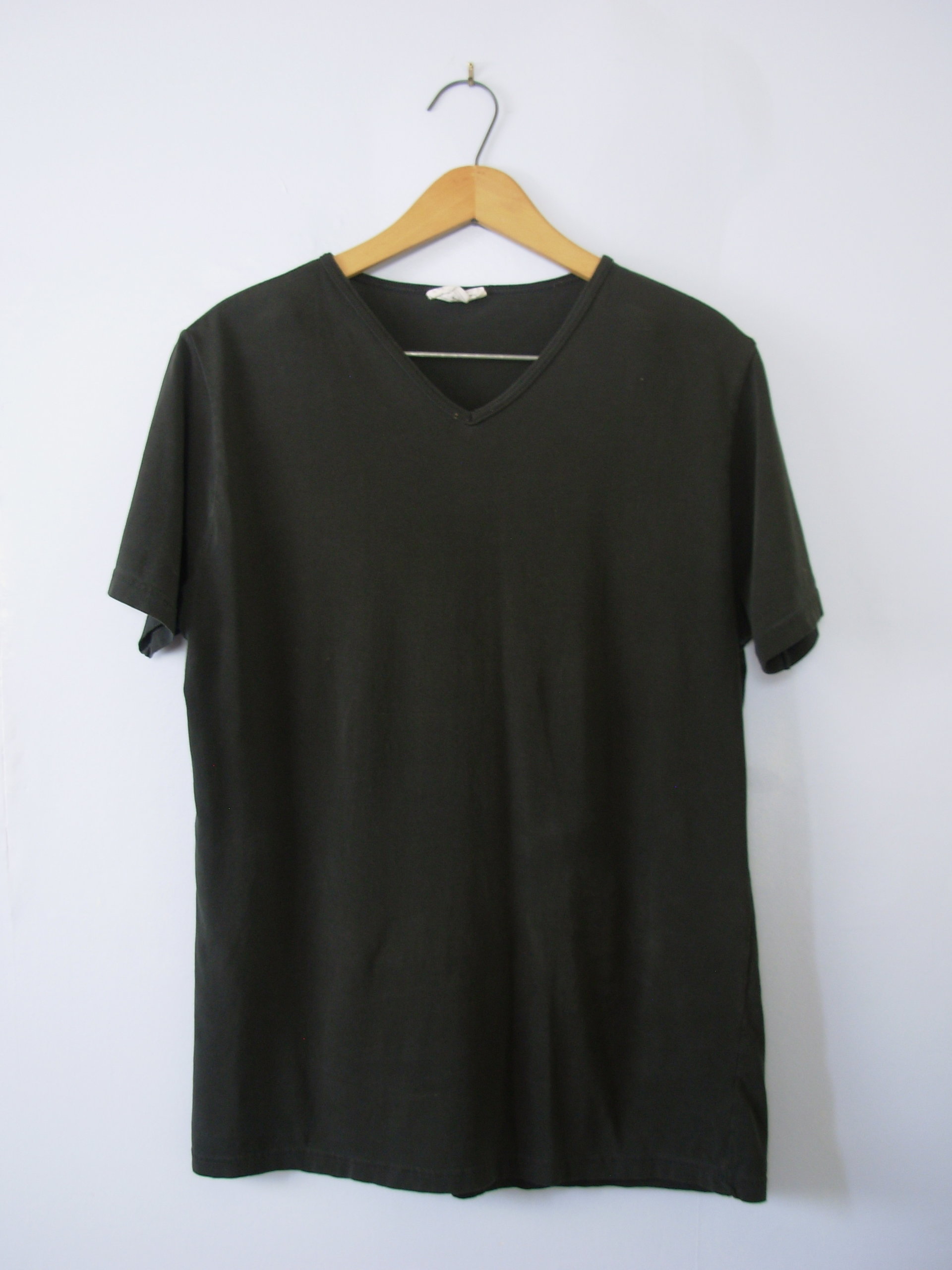 Vintage 90's distressed plain black tee shirt, women's size medium