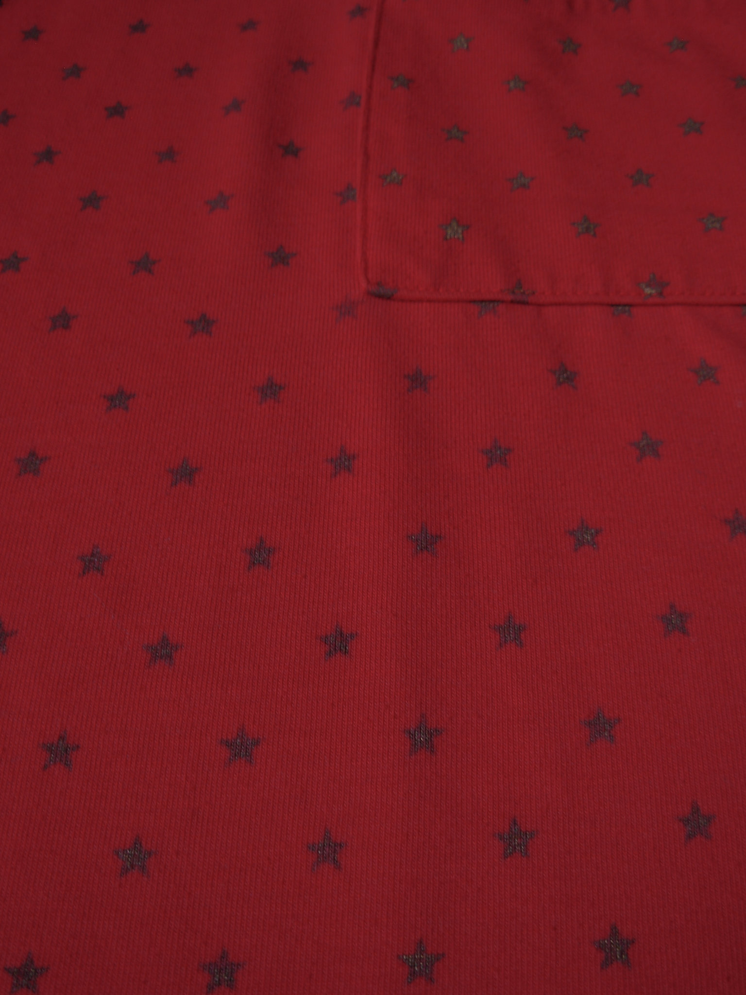 80's red star long sleeved tee shirt with pocket, size large