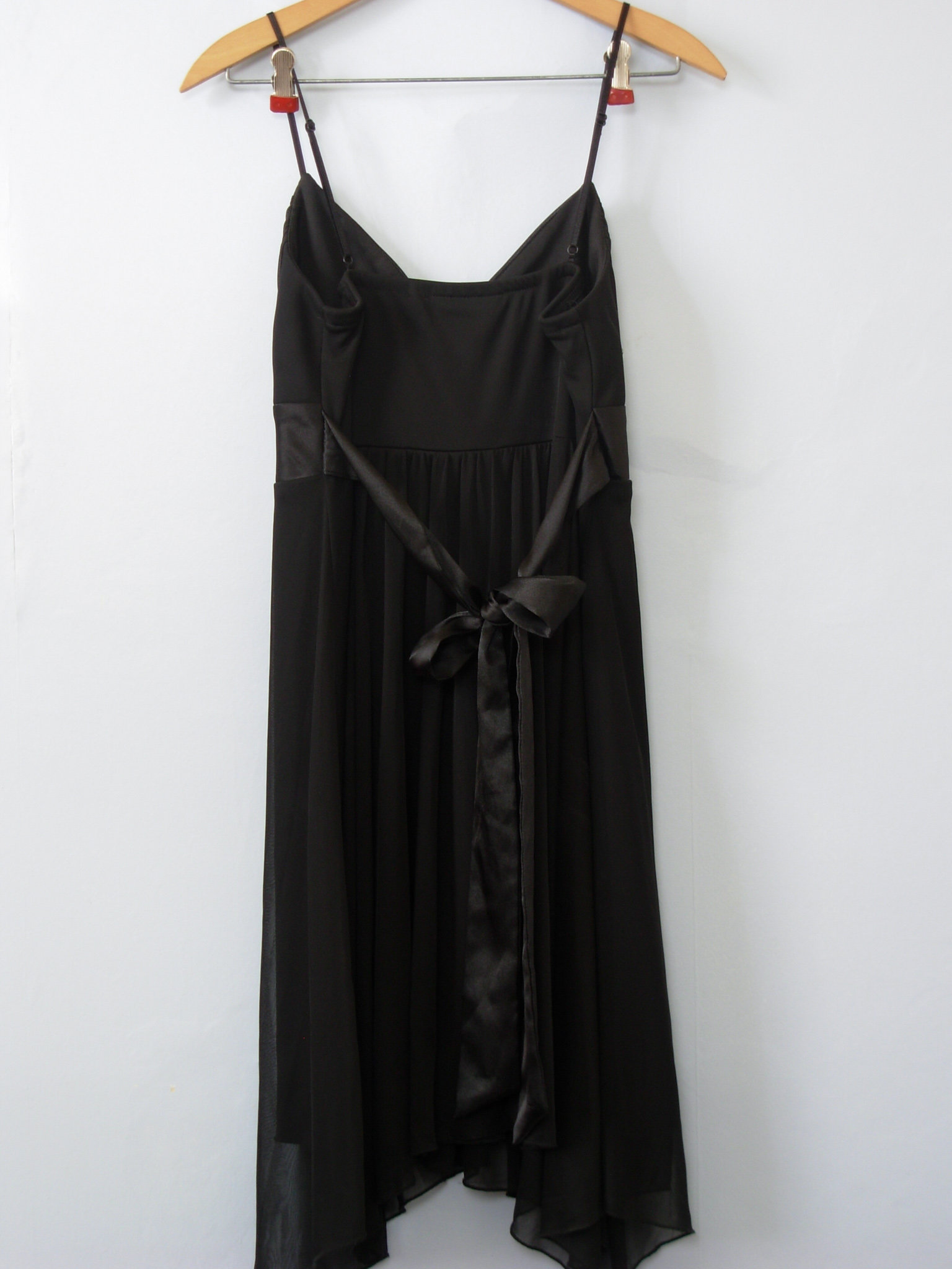 Y2K black babydoll mini dress with handkerchief hem, women's medium / small