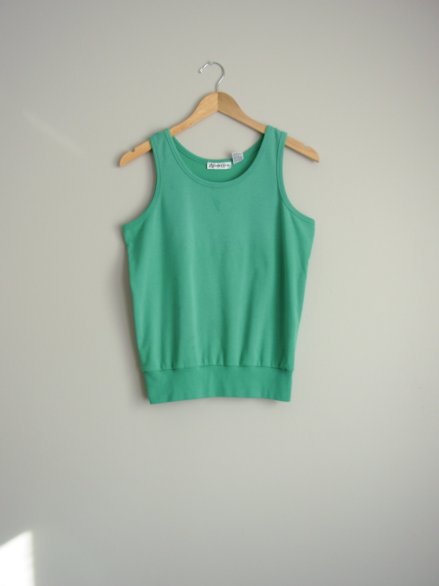 80's distressed teal tank top, women's size medium