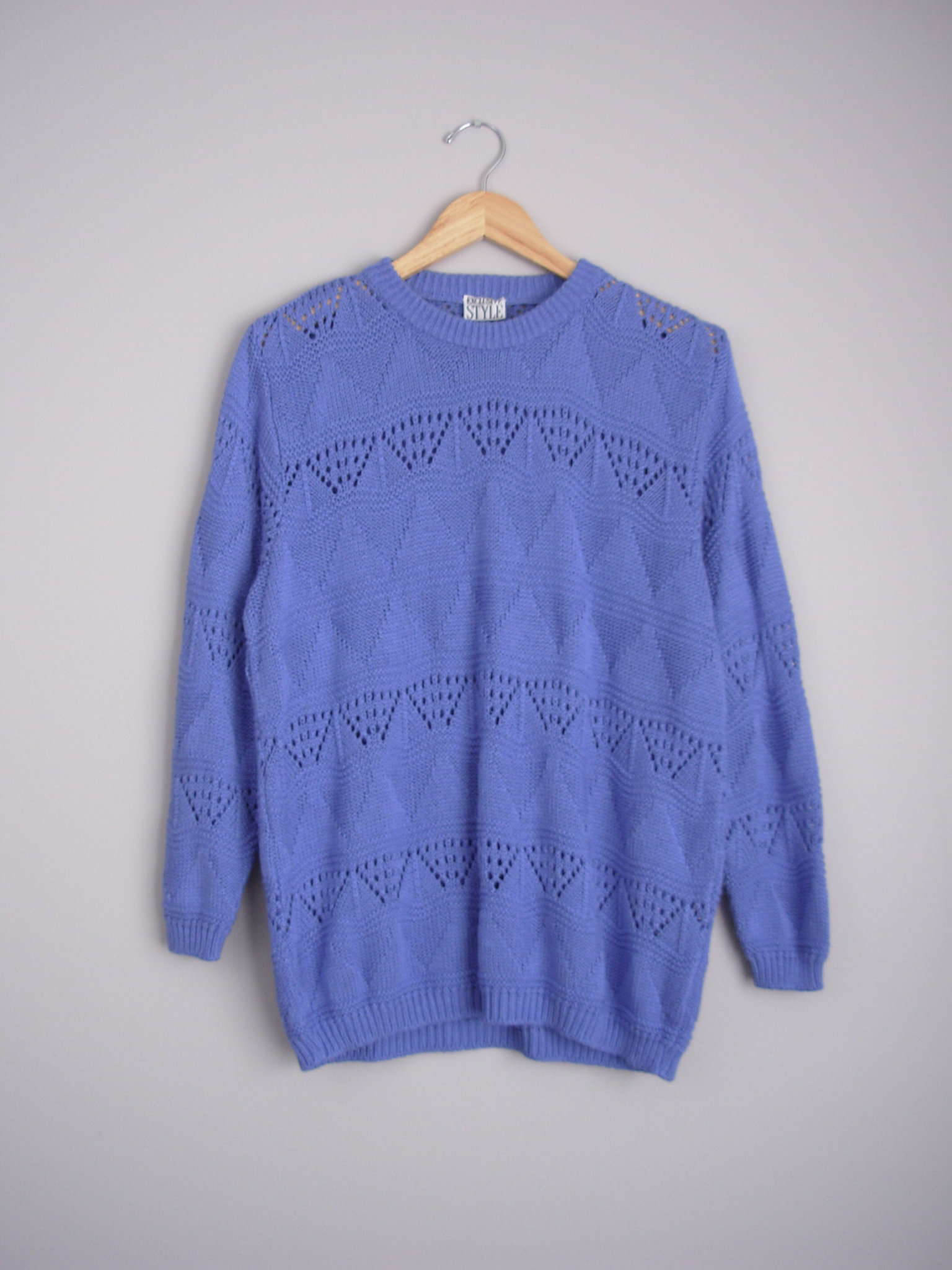 80's light blue sweater, women's size large
