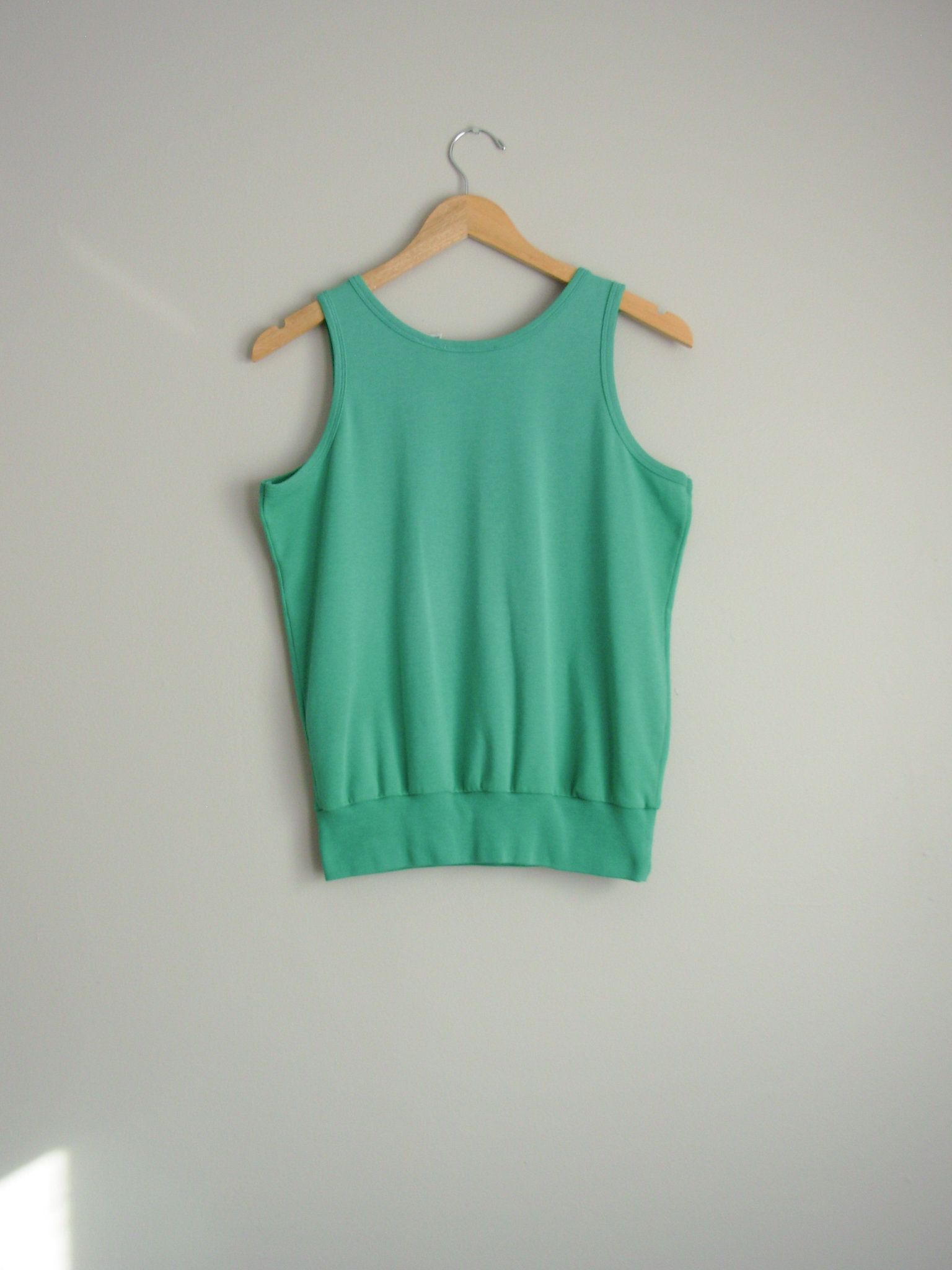80's distressed teal tank top, women's size medium