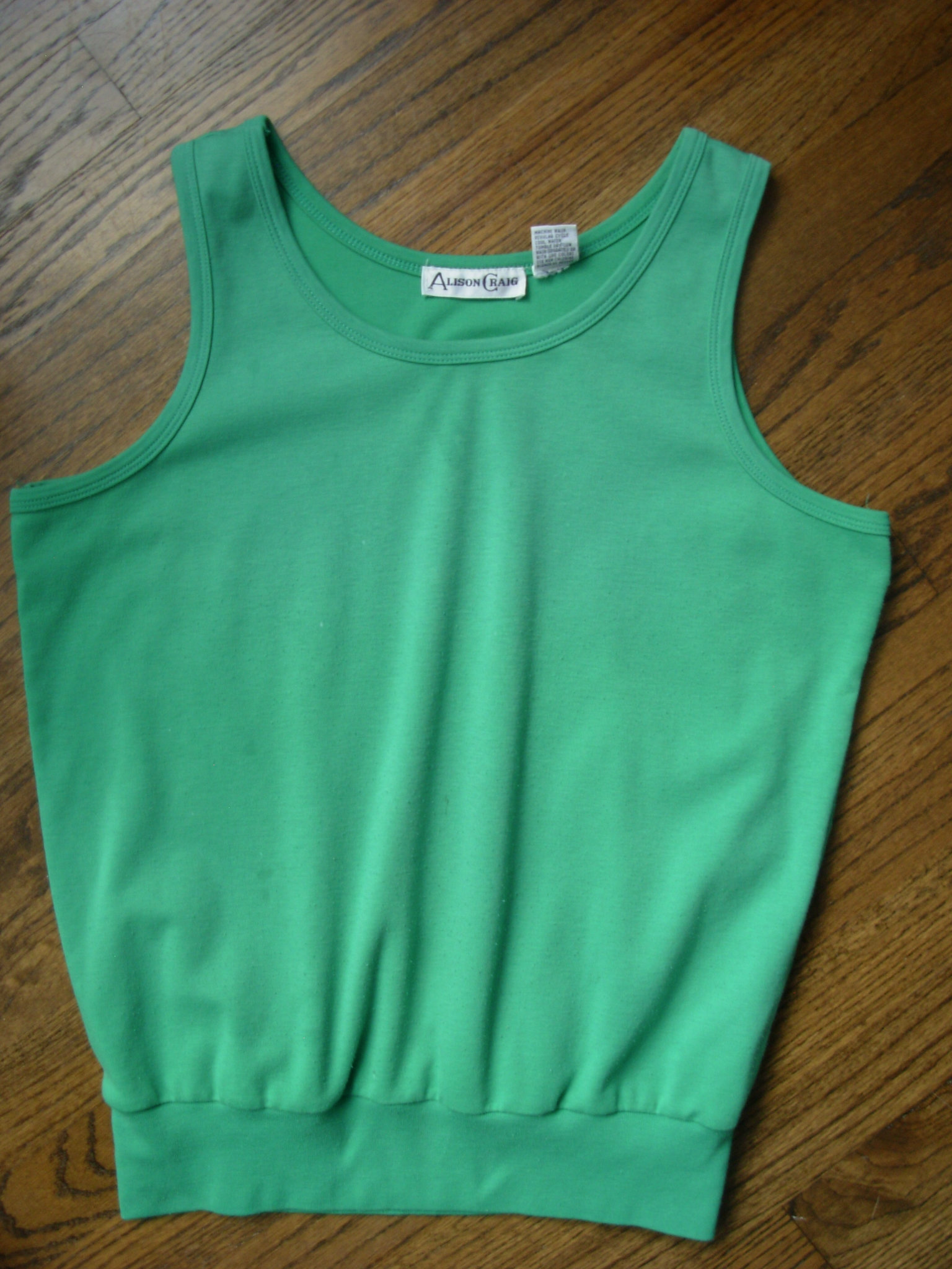 80's distressed teal tank top, women's size medium
