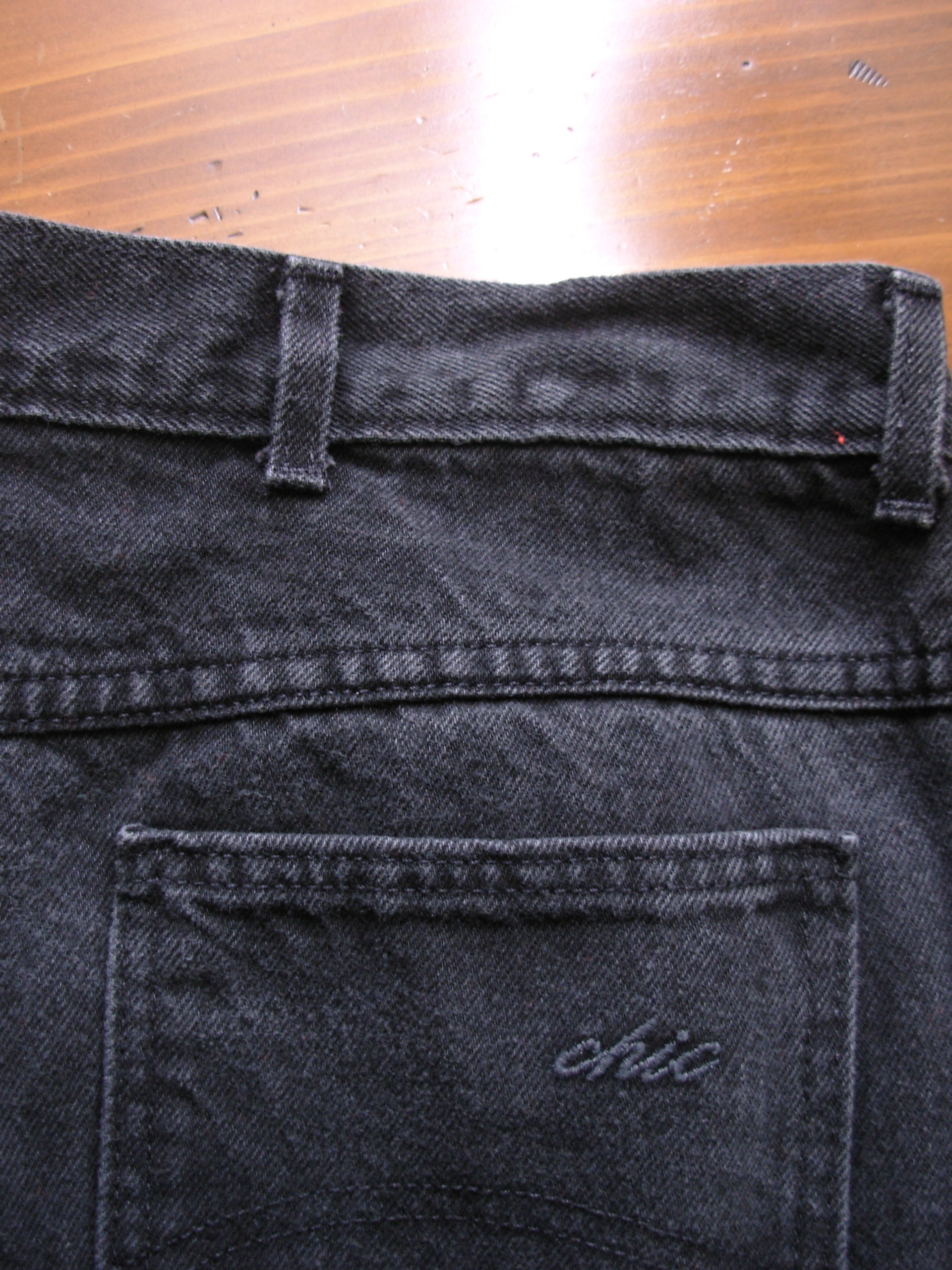 Vintage 80's Chic black denim high waisted mom jeans, tapered leg, women's size 26 / 24