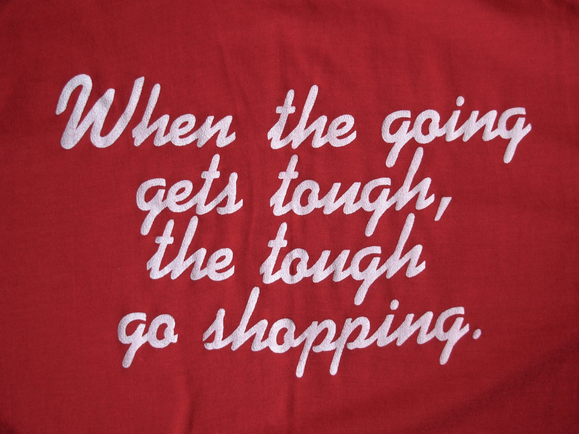 70's Tough Shopping red tee shirt, size large