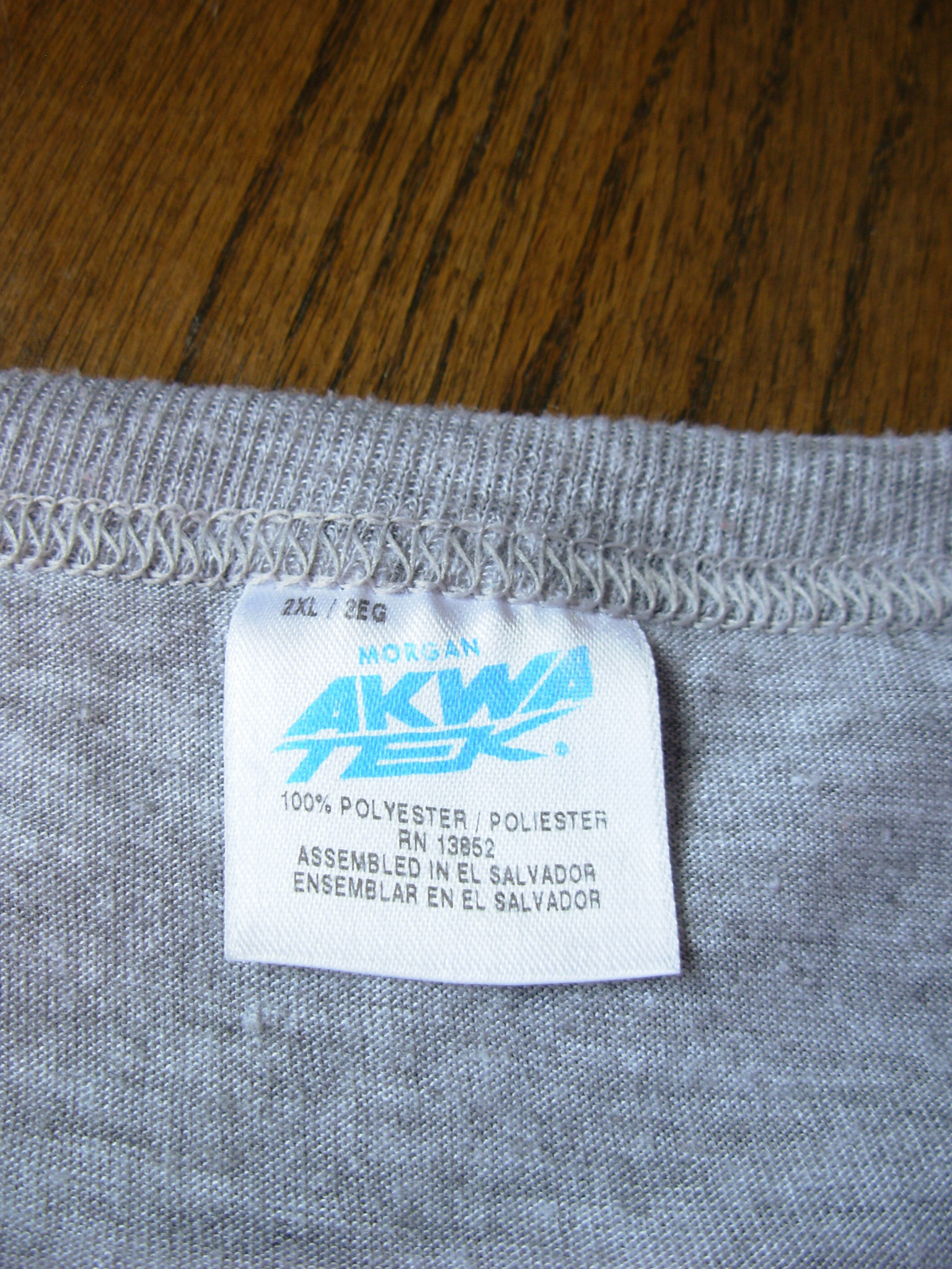 80's thin plain grey pocket tee shirt, men's size 2XL